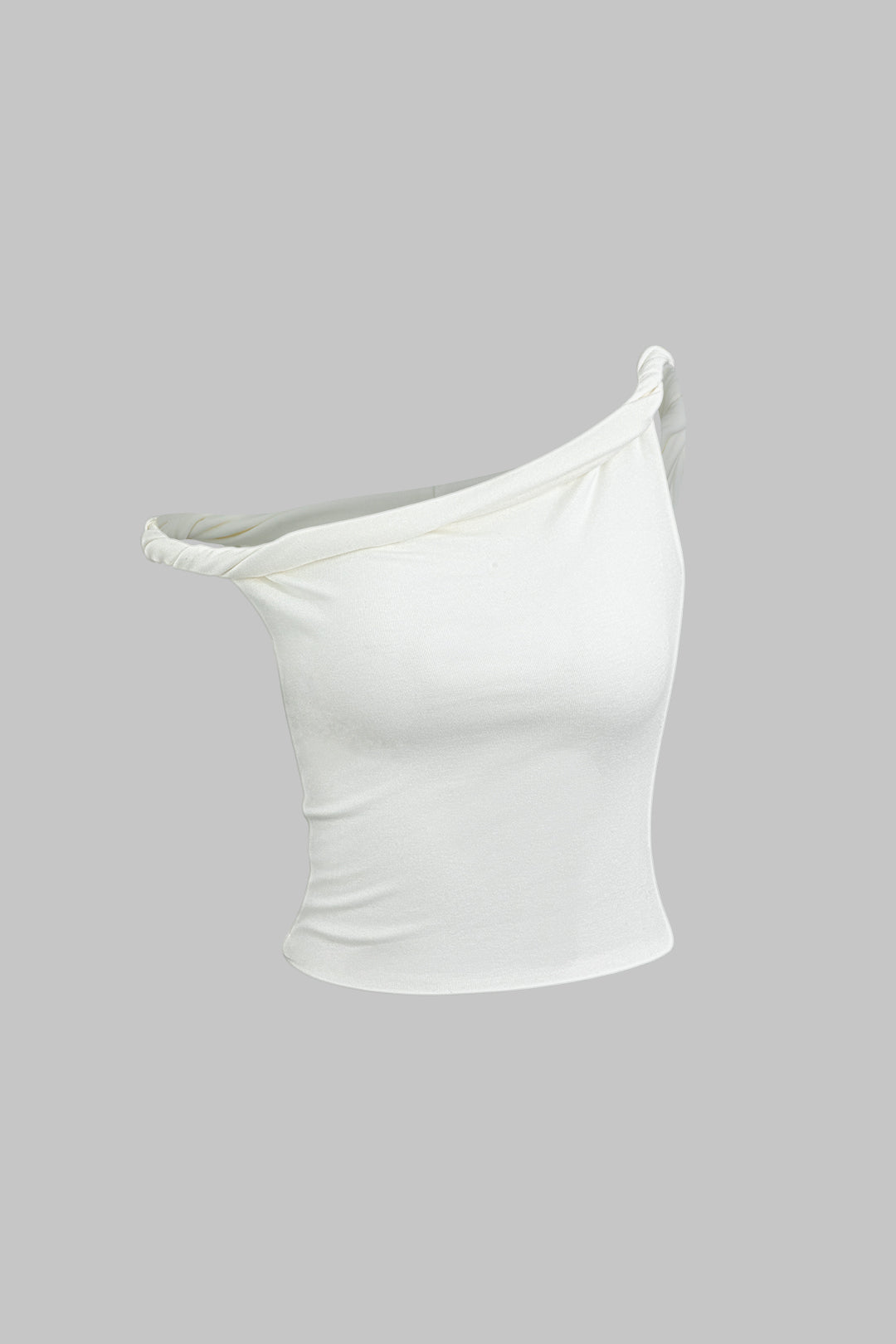 Simple asymmetrical twist sleeveless top 