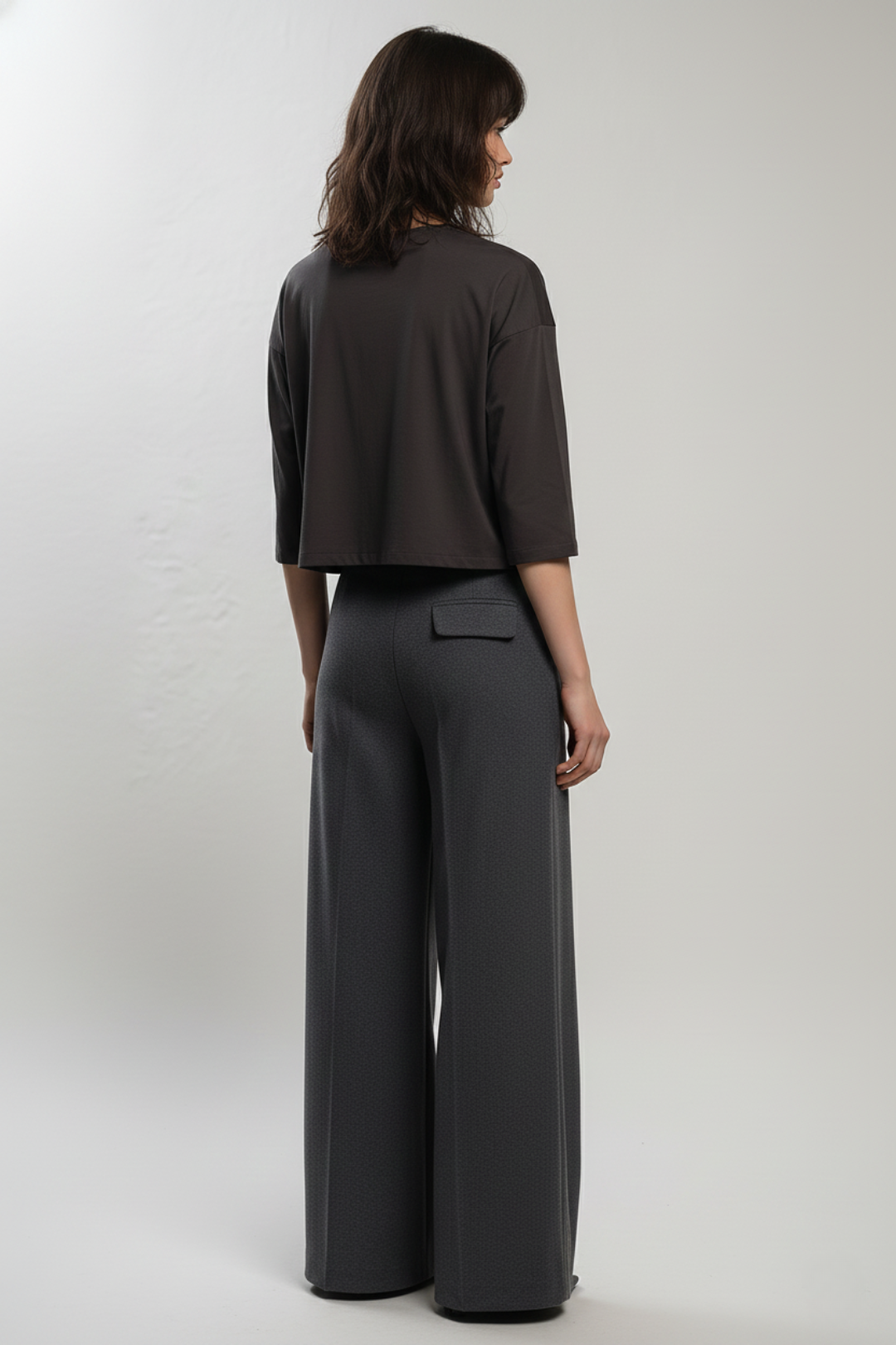 Belted Button Pocket Wide Leg Pants 