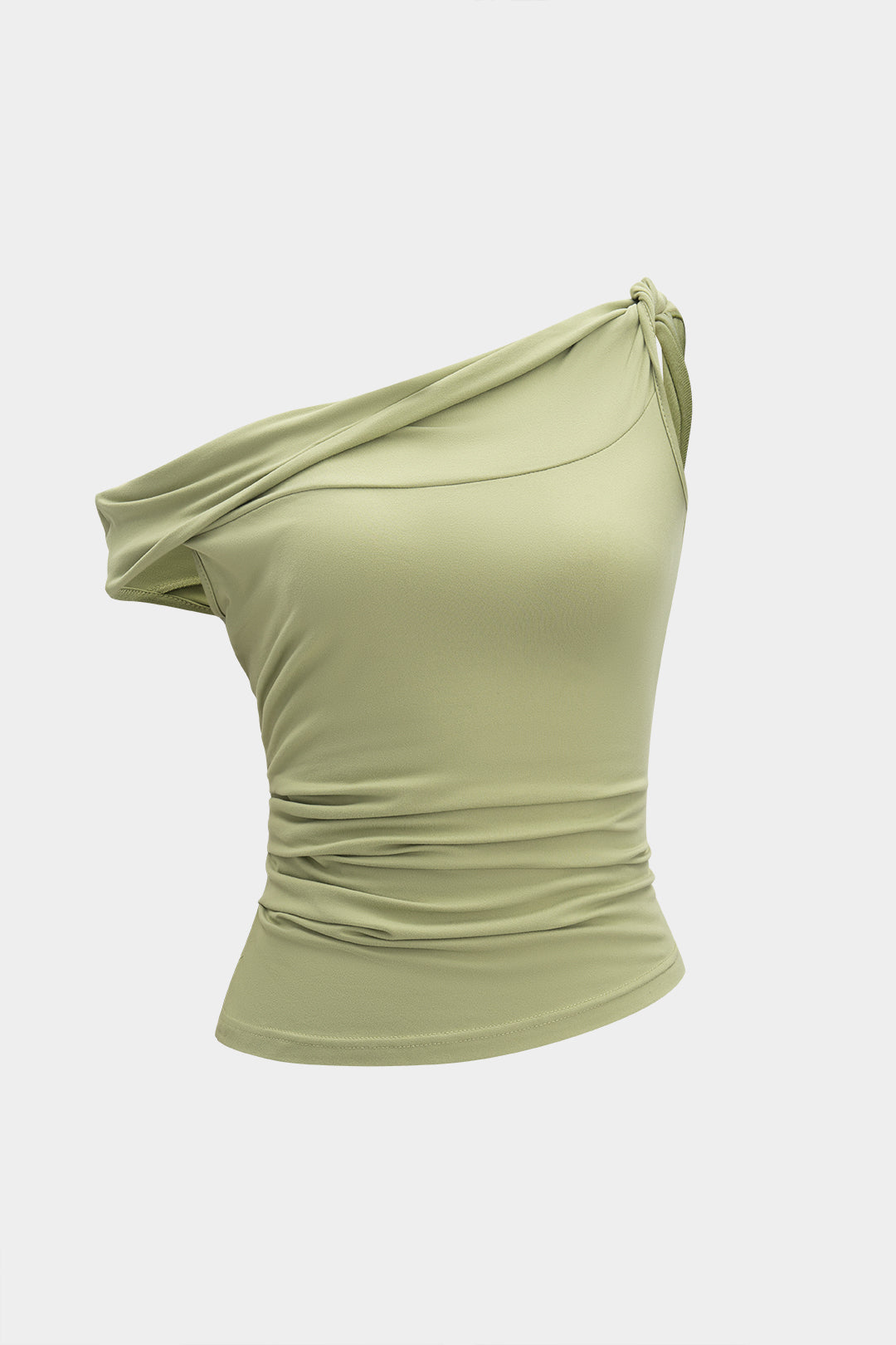 Asymmetrical ruffle Twist T-shirt 