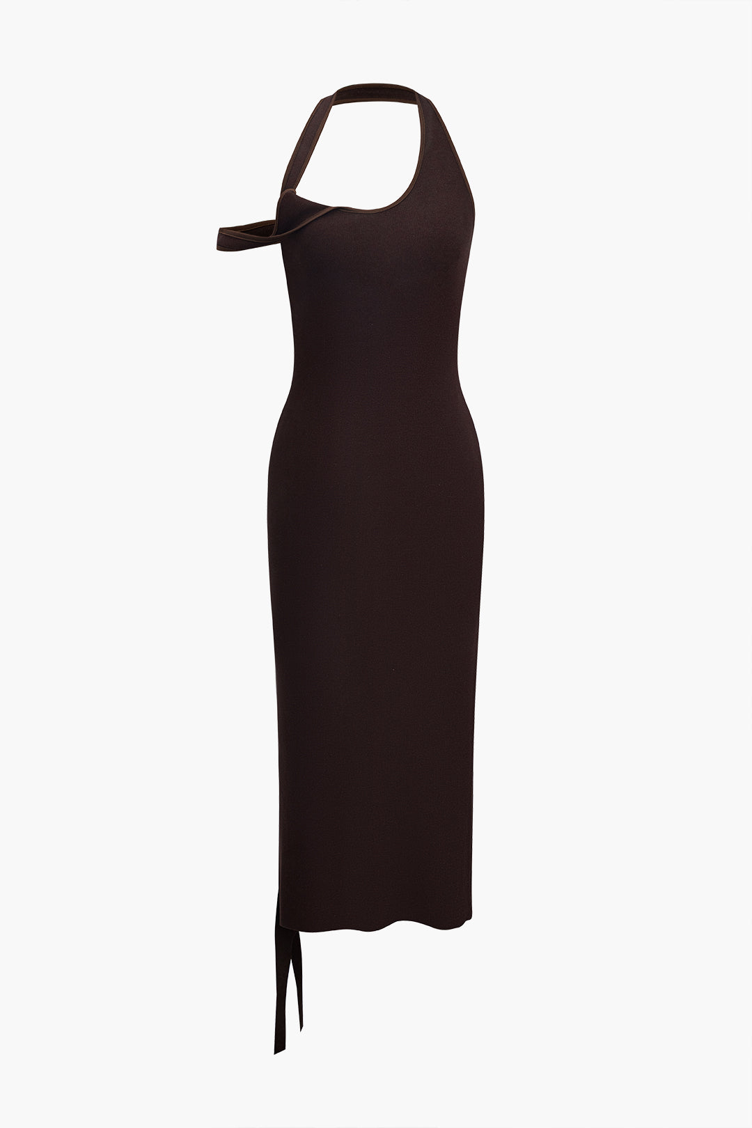 Asymmetrical Halter Cut Out Midi Dress 