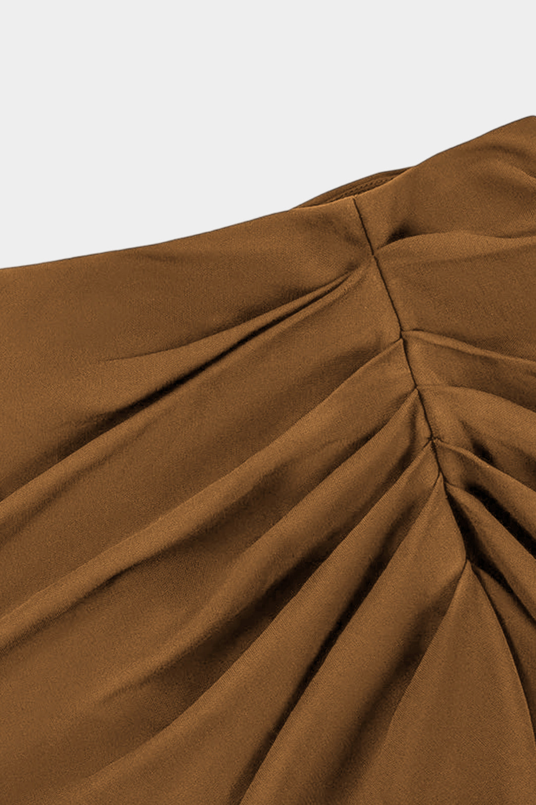 Asymmetrical Neck Ruched Long-Sleeve Top And Skirt Set 