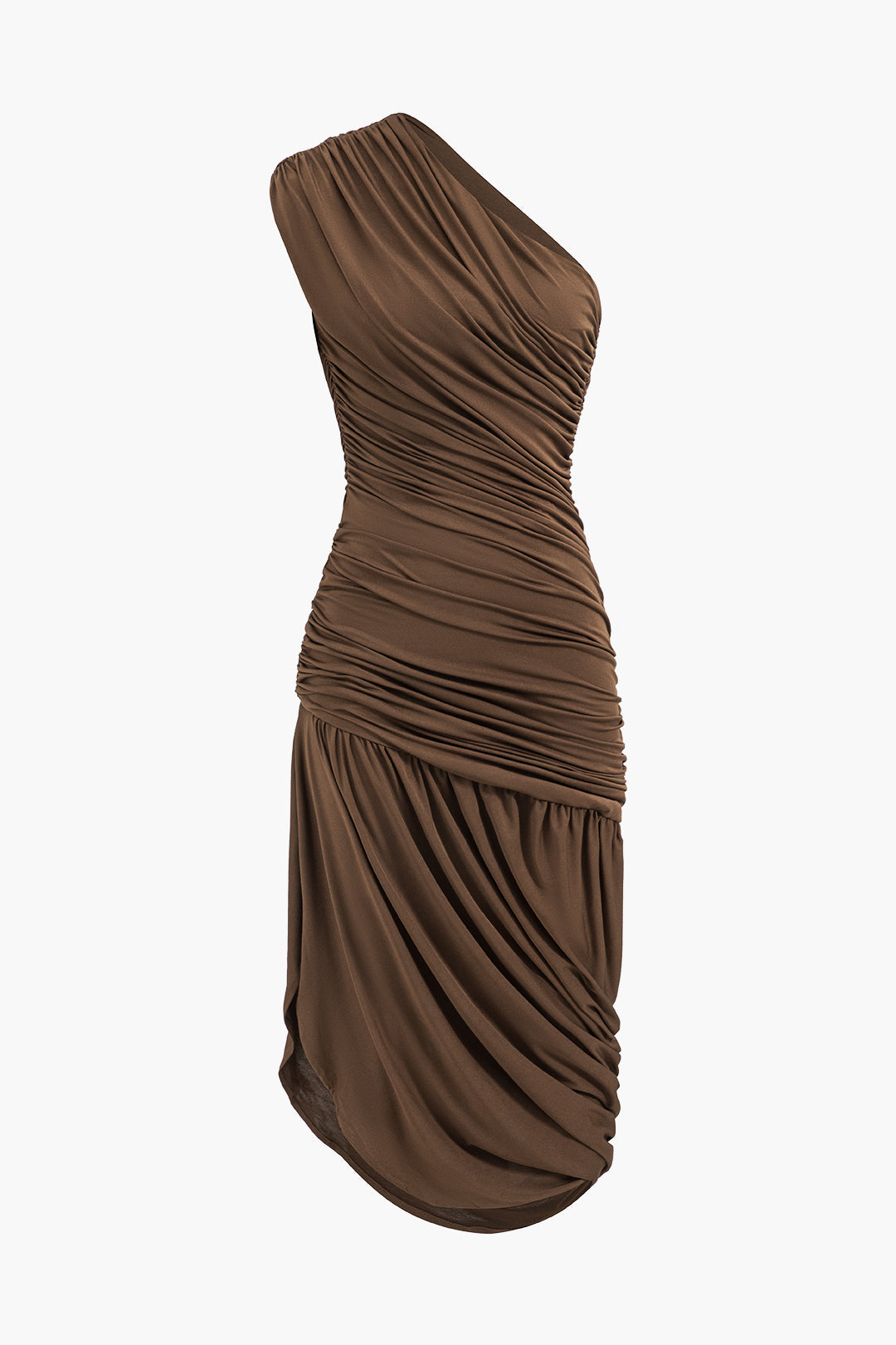 Asymmetric Sleeveless Ruffle Midi Dress 