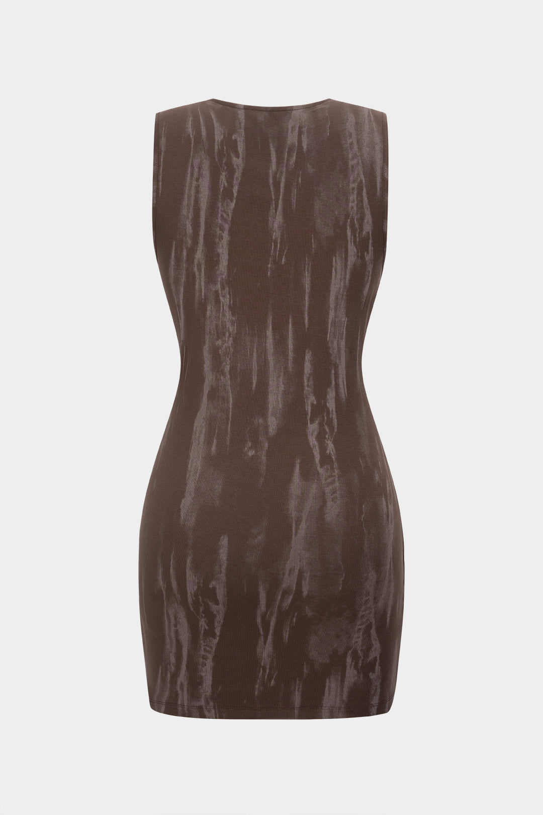 Abstract Print V-Neck Corset Tank Sleeveless Mini Dress 