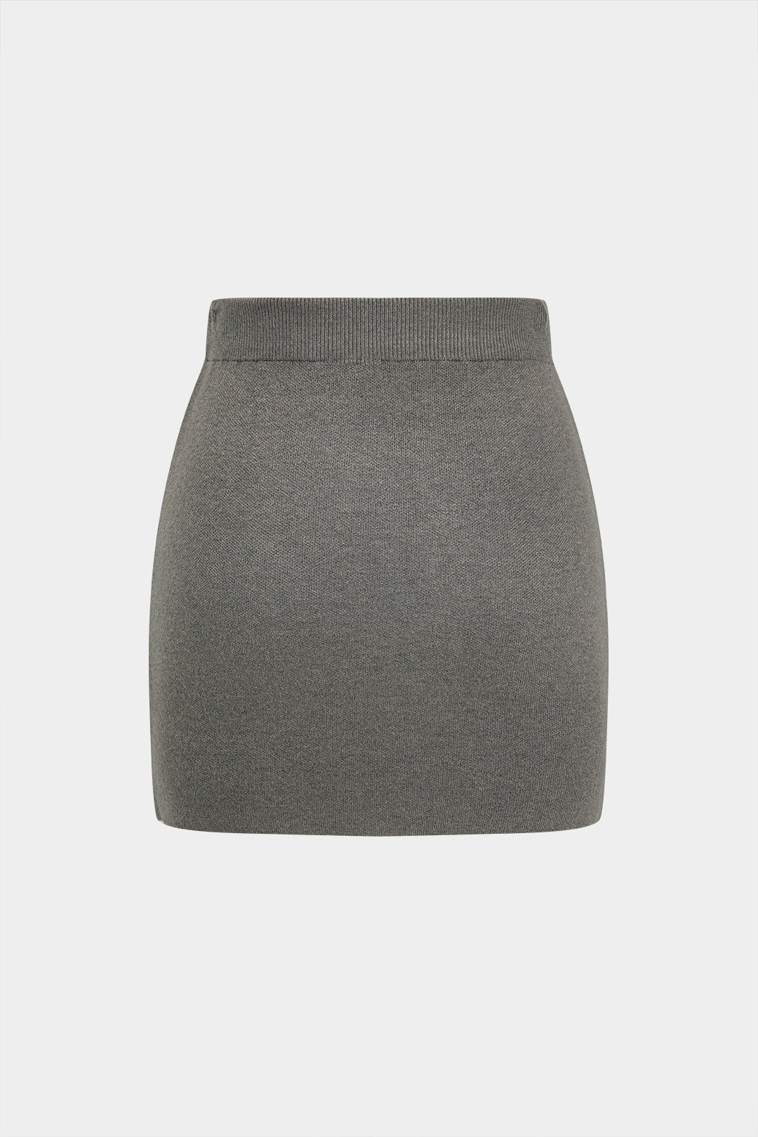 Basic plain knitted mini skirt 
