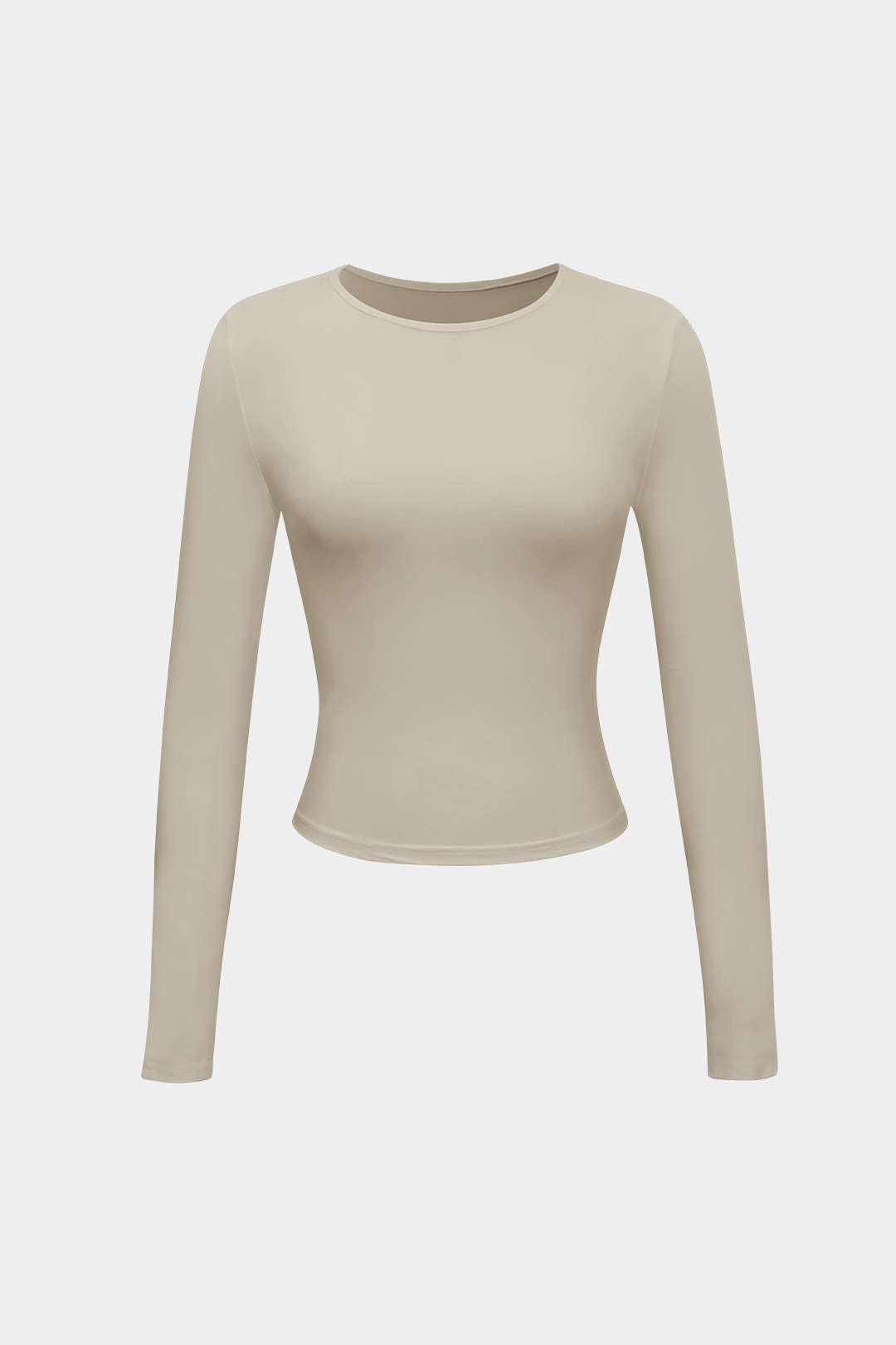 Basic solid round neck long sleeve top 