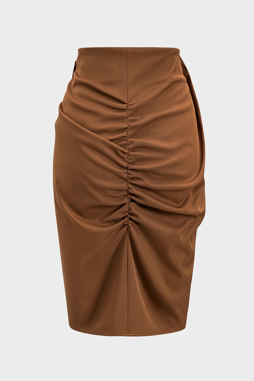Asymmetry belt ruffle midi skirt 