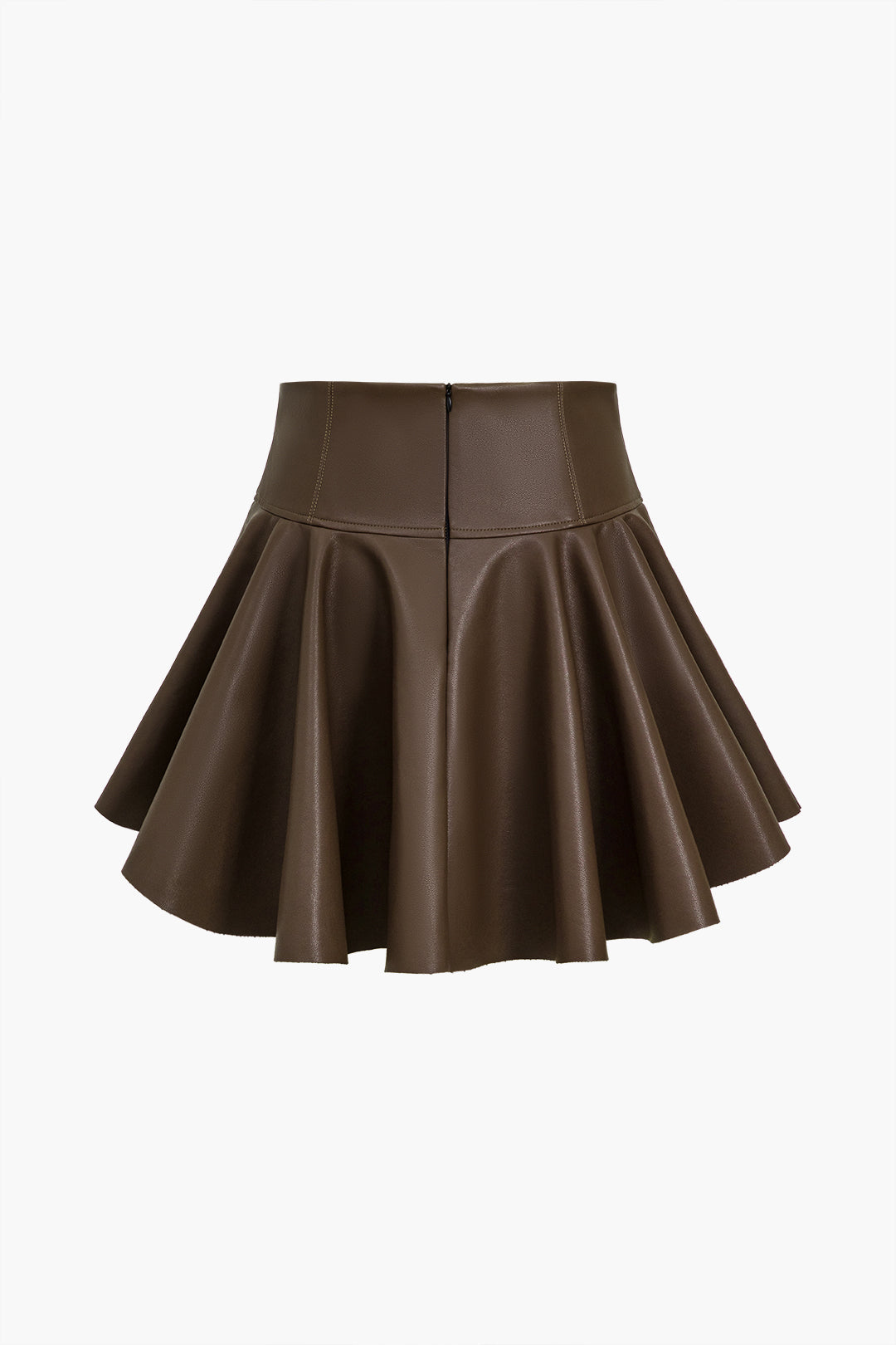 Basic faux leather pleated mini skirt 