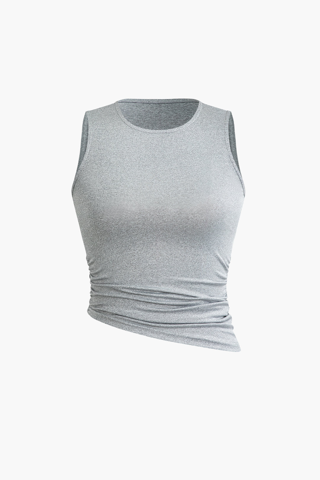 Basic ruffle sleeveless top and slit maxi skirt set 