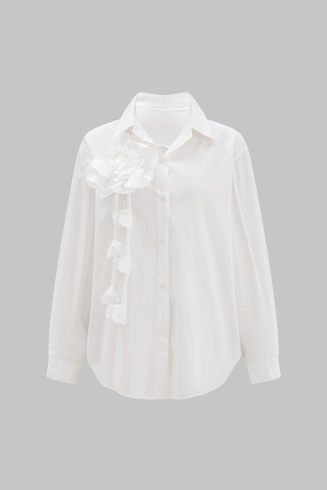 3D floral long-sleeved shirt 