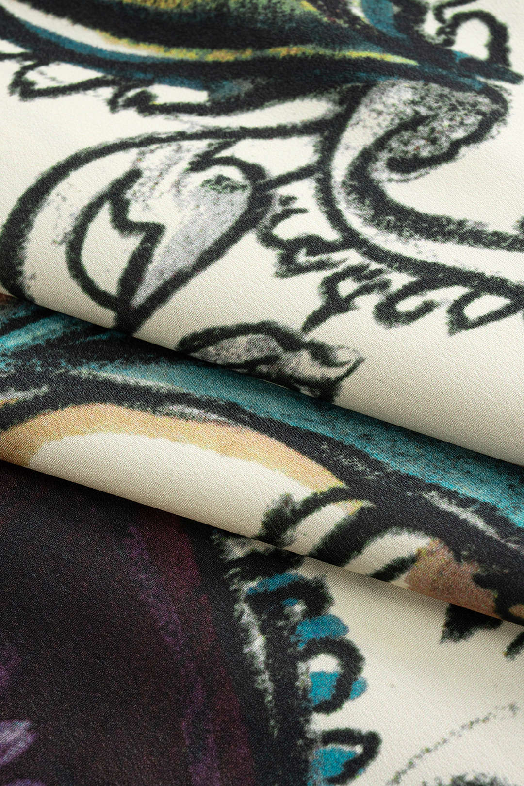 Abstract Print Chiffon Halter Neck Tie-Up Backless Sleeves Maxi Dress 