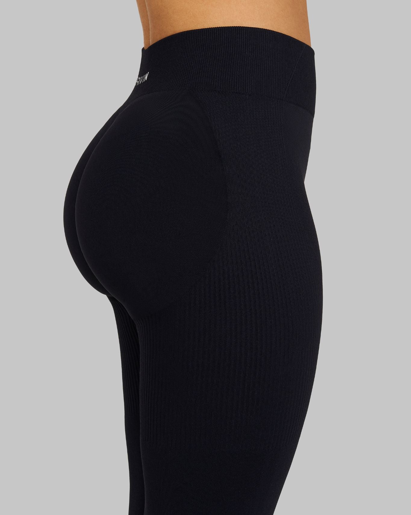 Elevate Ribbed Contour Leggings | Night Black