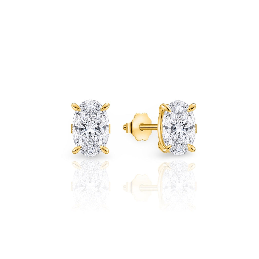 Oval Diamond Earrings | 925 Sterling Silver