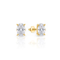 Oval Diamond Earrings | 925 Sterling Silver