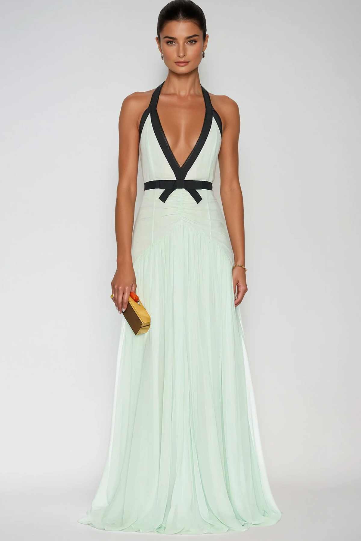Calixte Plunge Mesh Maxi Dress