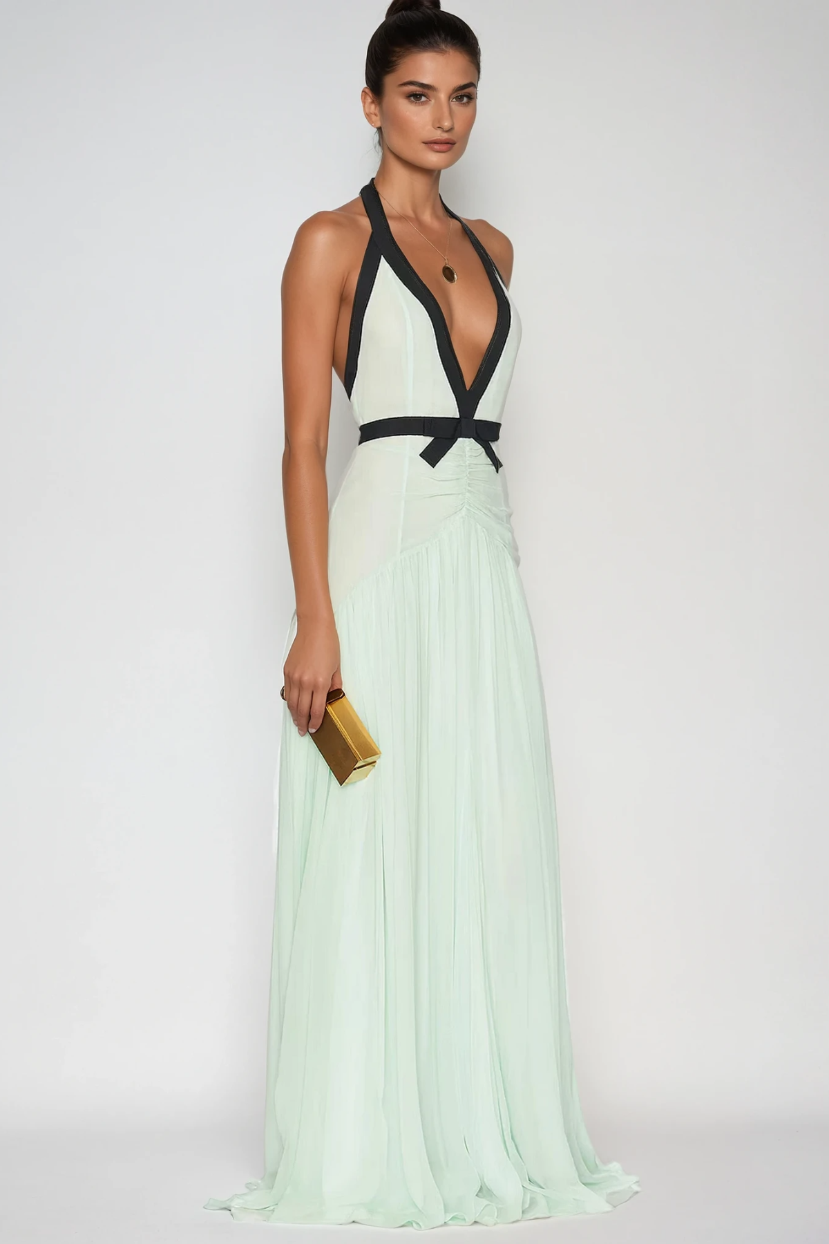 Calixte Plunge Mesh Maxi Dress
