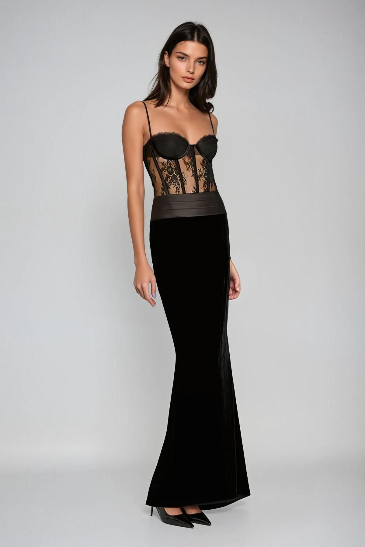 Camillus Lace Corset Maxi Dress