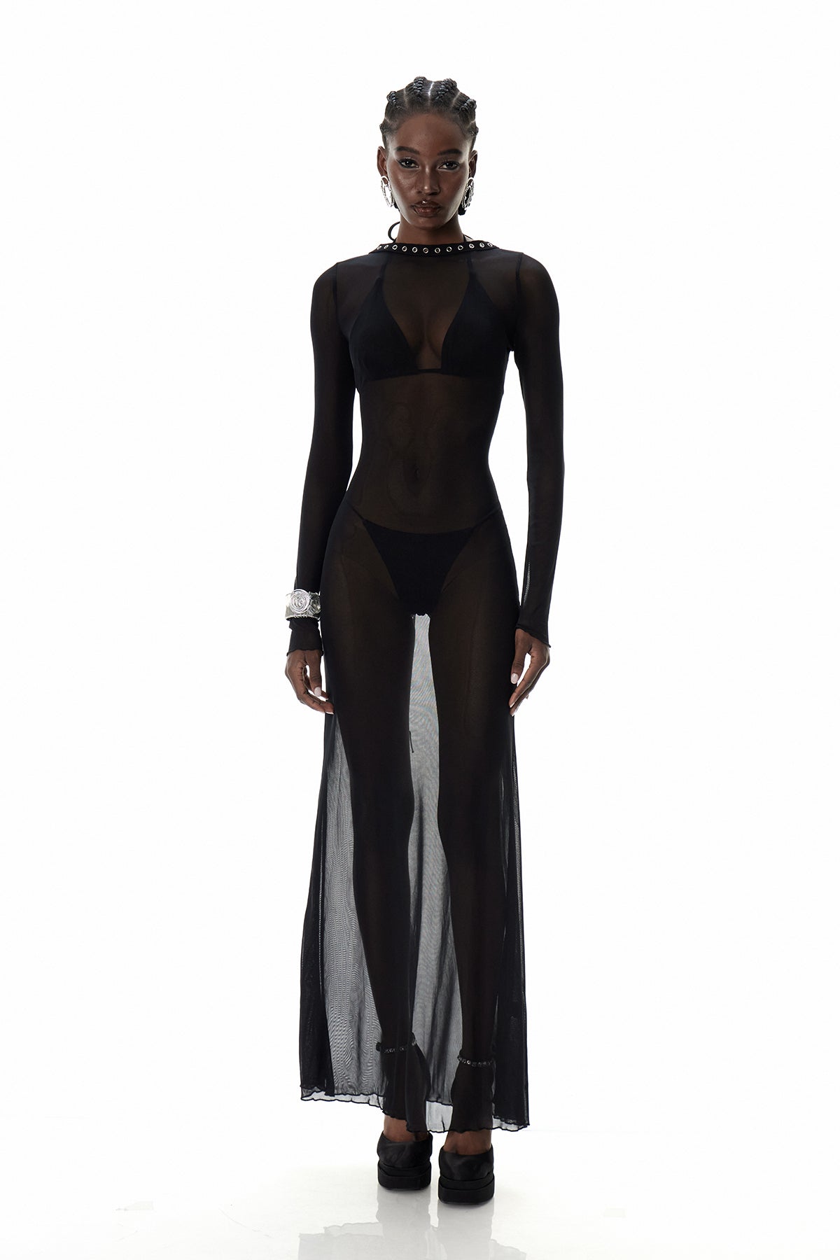 Cierra Backless Lace Up Maxi Dress