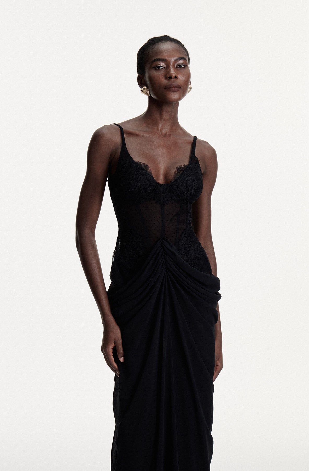 Constance Lace Ruffle Maxi Dress