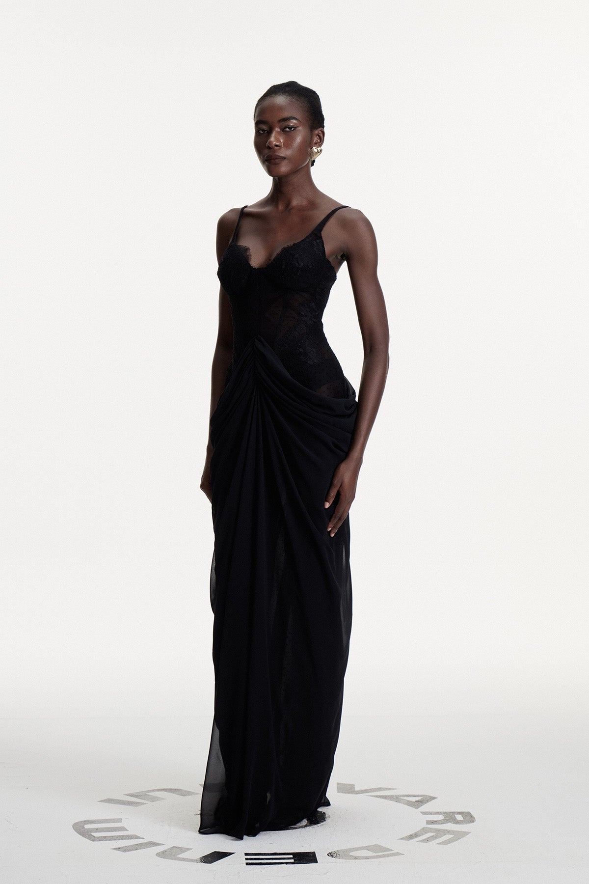 Constance Lace Ruffle Maxi Dress