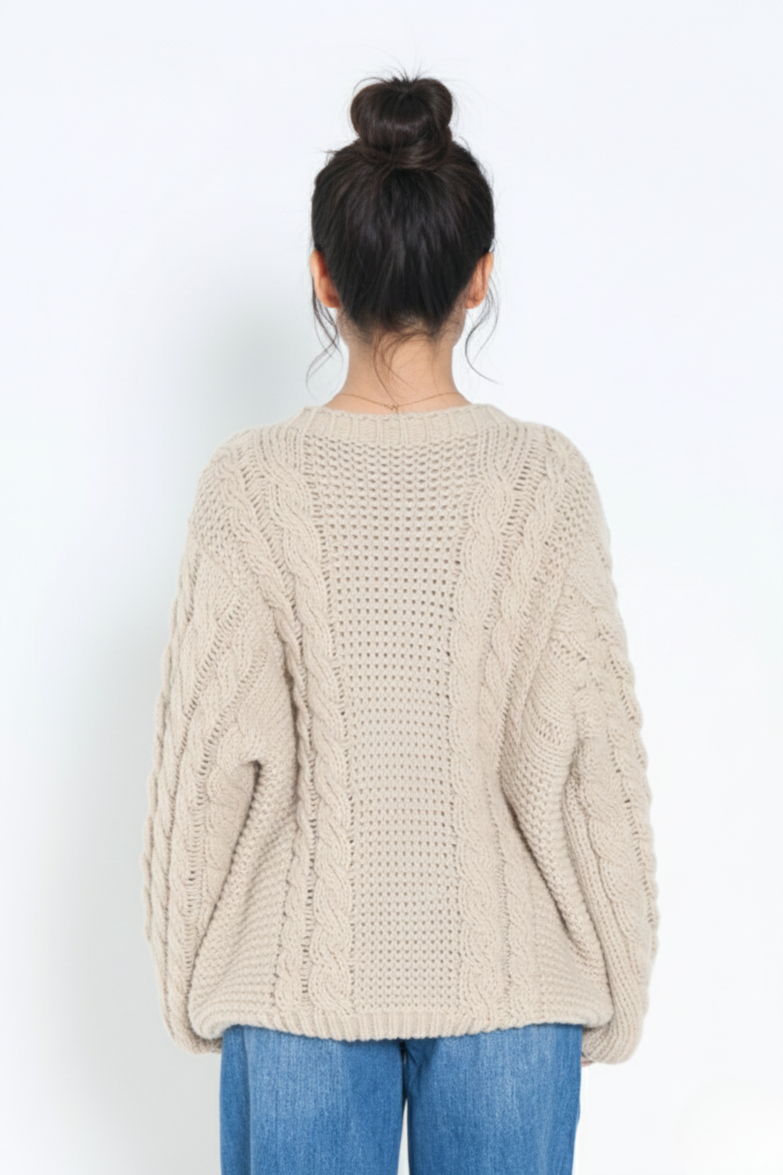 Cozy Cable Knit Sweater – Oversized Women’s Pullover | TAUPE 3