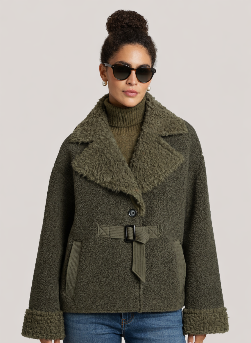 Cozy Suede Teddy Blazer – Chic and Warm Winter Outerwear 1