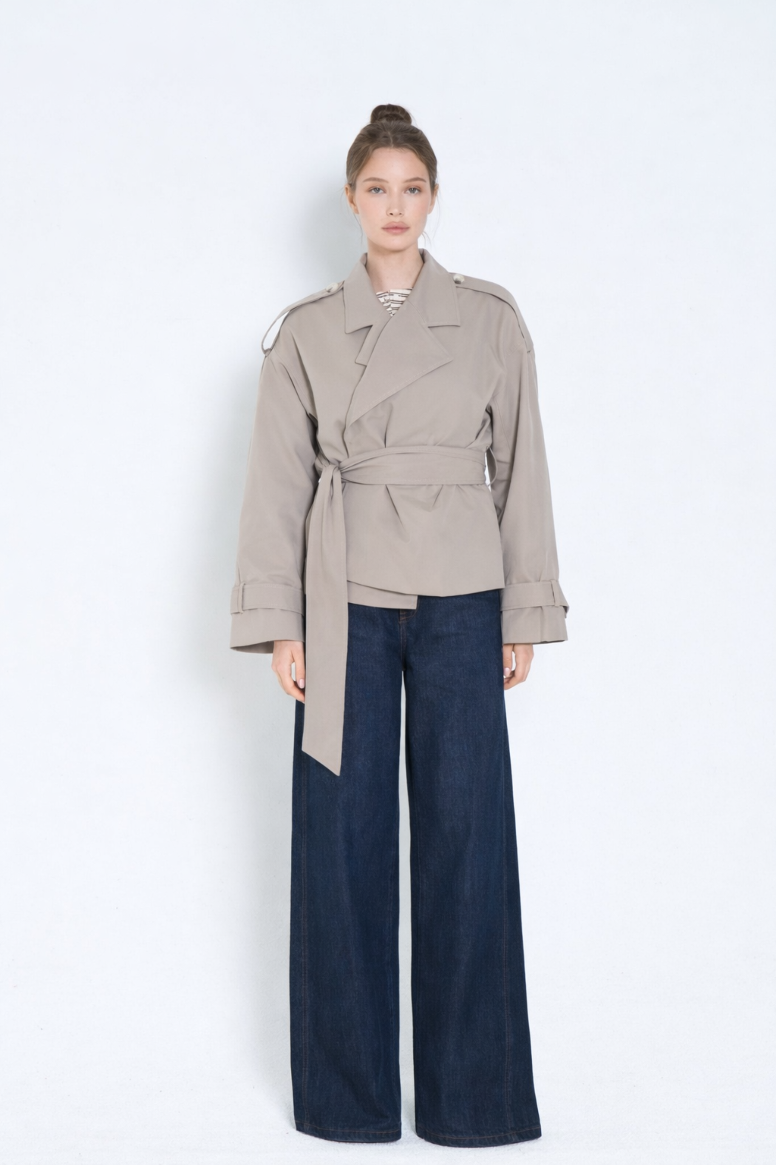 Cropped Trench Coat | Oversized Modern Silhouette 1