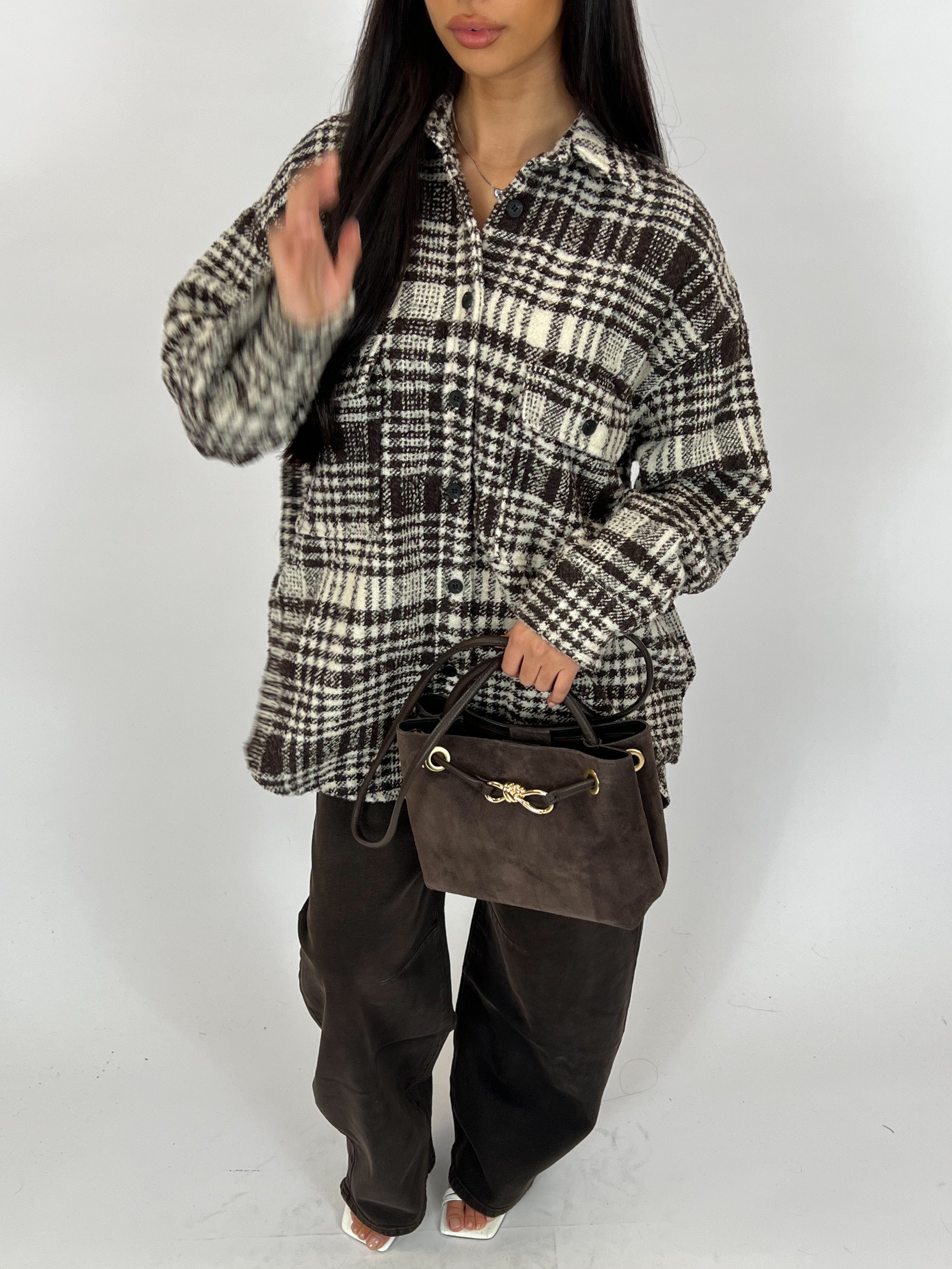 Women’s Premium Plaid Overshirt Jacket – Cozy Structure with Elevated Style