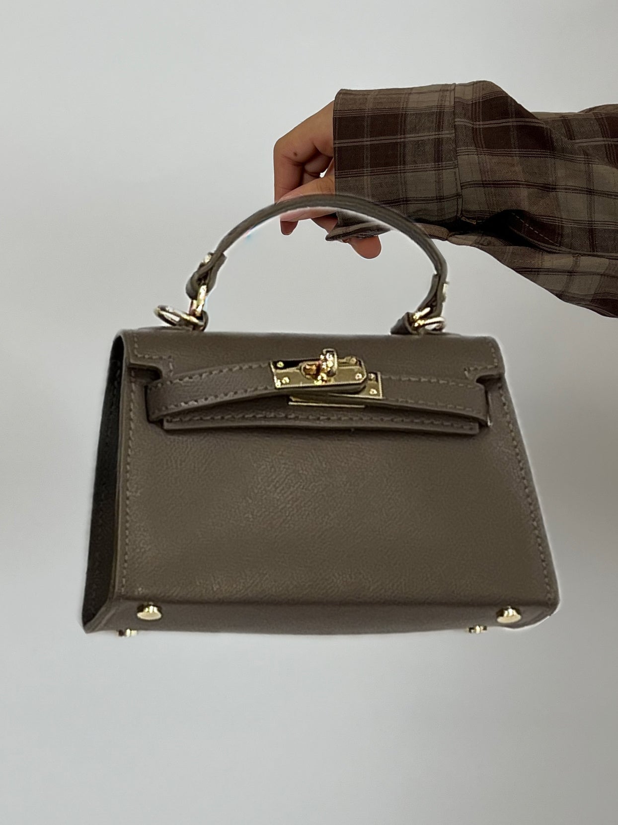 Hermy Bag Leather Taupe