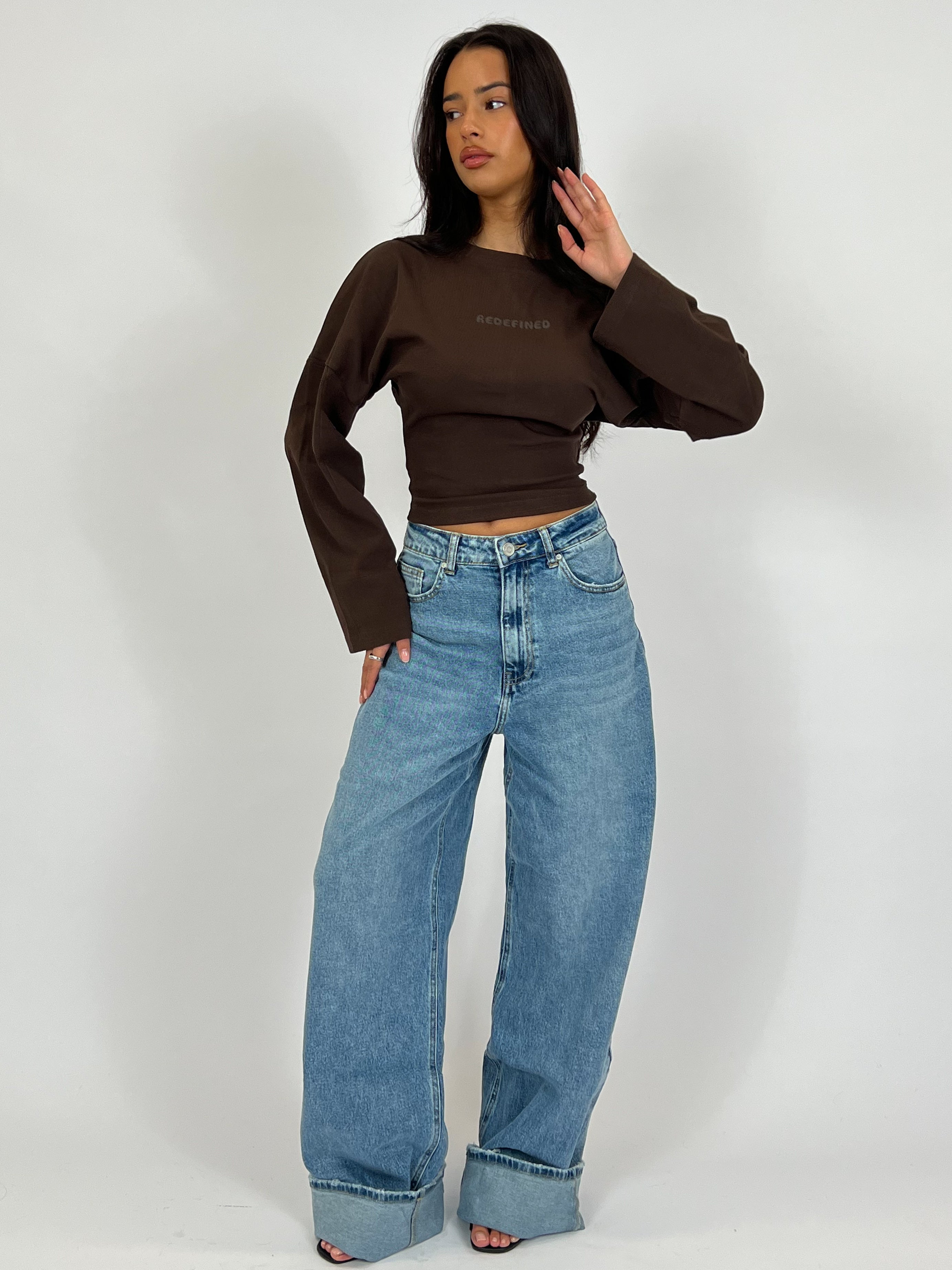 Women’s Baggy Extra Tall Stretch Wide Leg Denim Pants – Effortless Comfort with a Trendy Fit