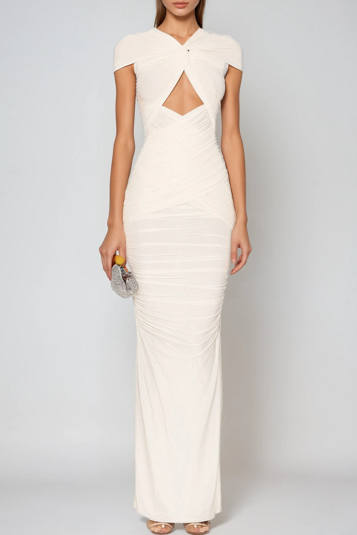 Danai Cutout Ruch Maxi Dress