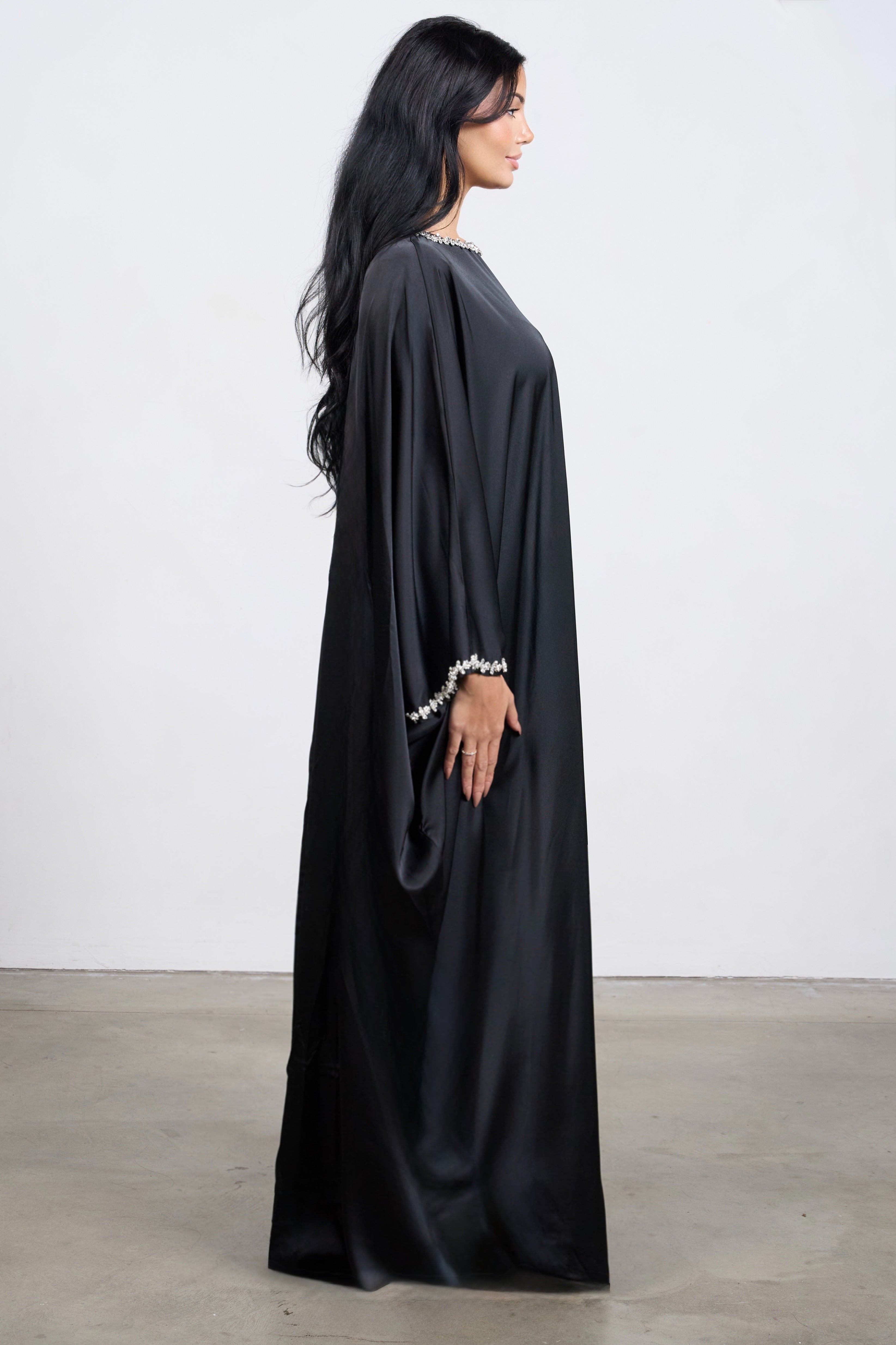 Diamond Tie Abaya Dress – Modest Dress with Sparkling Detail
