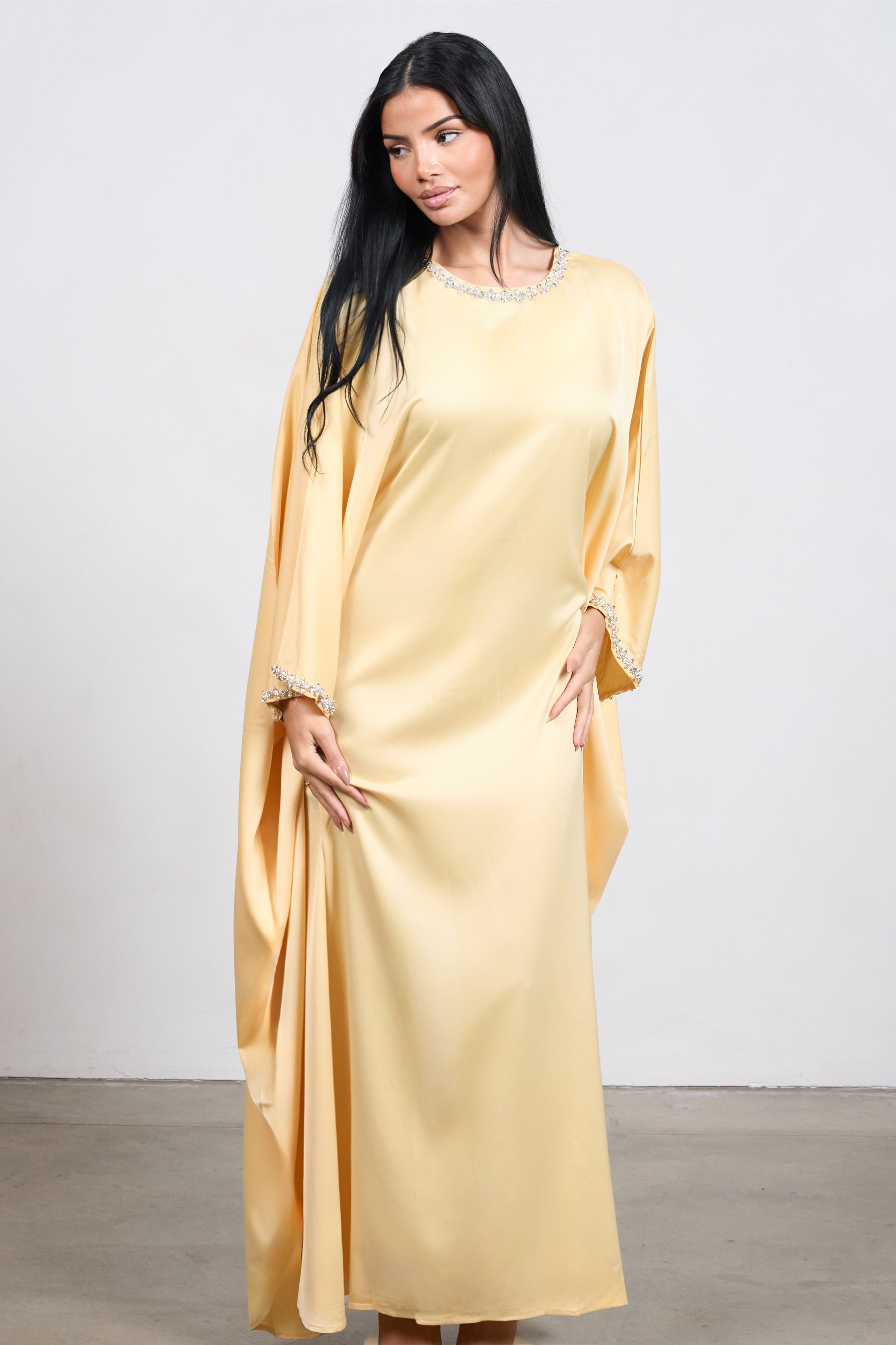 Diamond Tie Abaya Dress – Modest Dress with Sparkling Detail