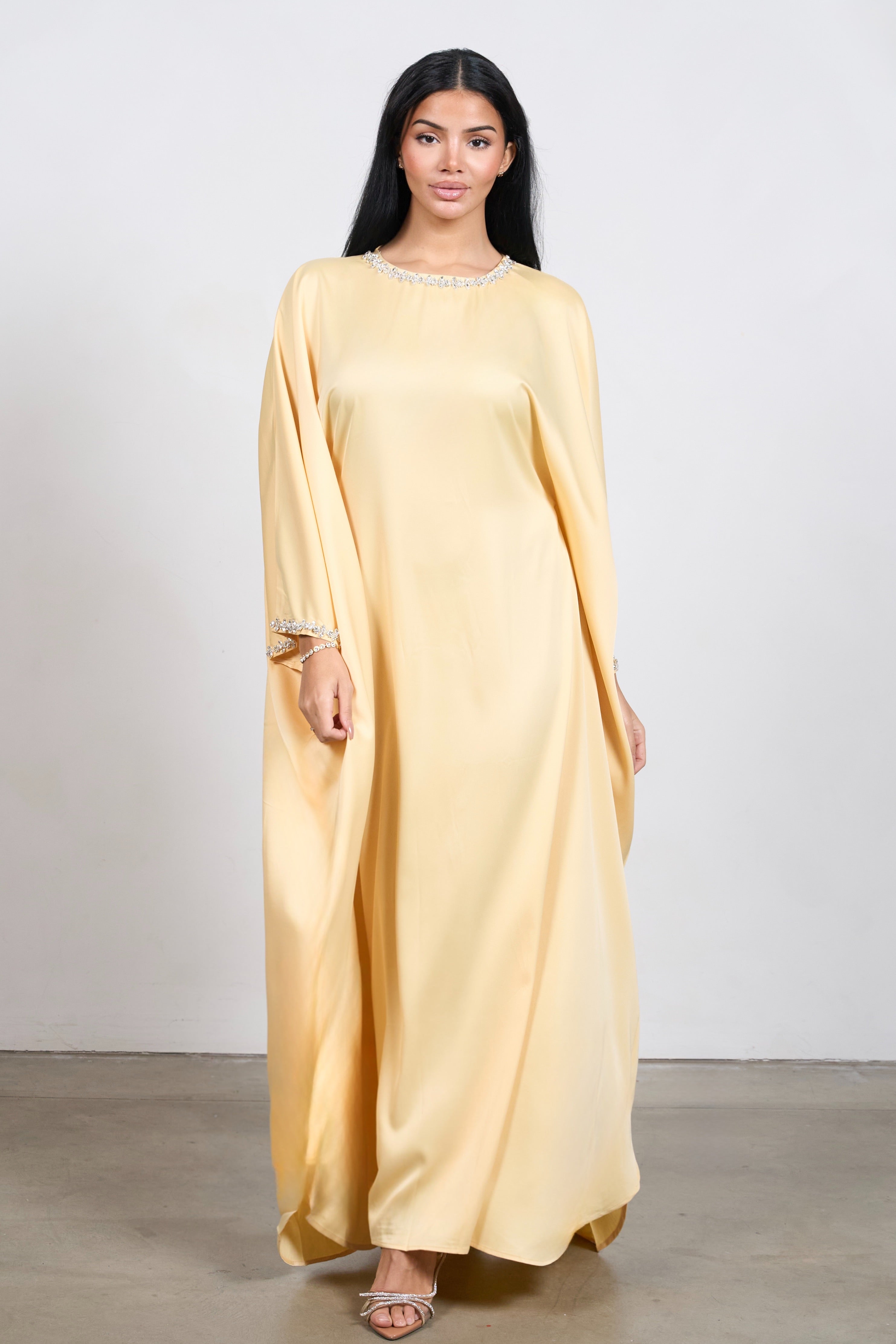 Diamond Tie Abaya Dress – Modest Dress with Sparkling Detail