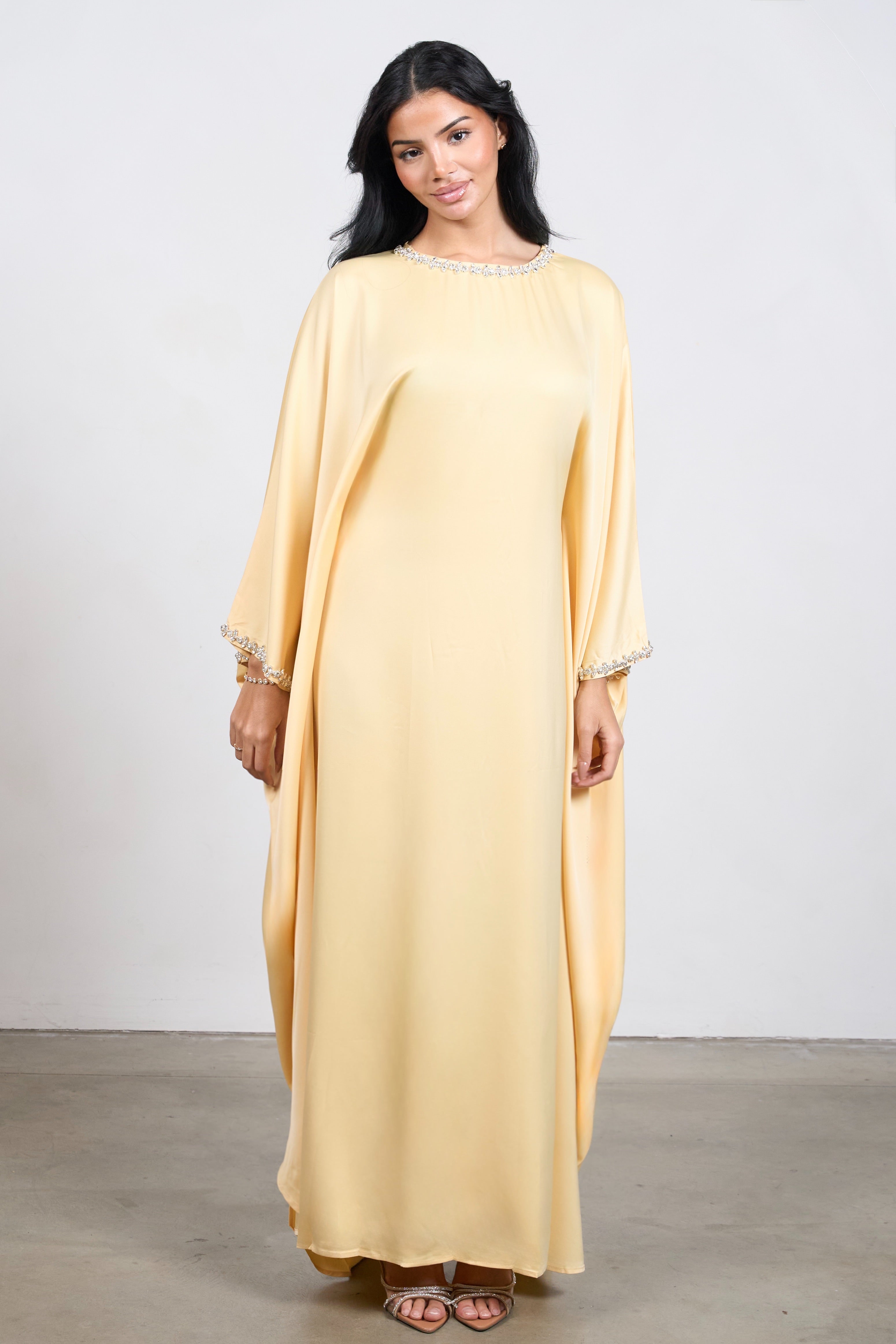 Diamond Tie Abaya Dress – Modest Dress with Sparkling Detail
