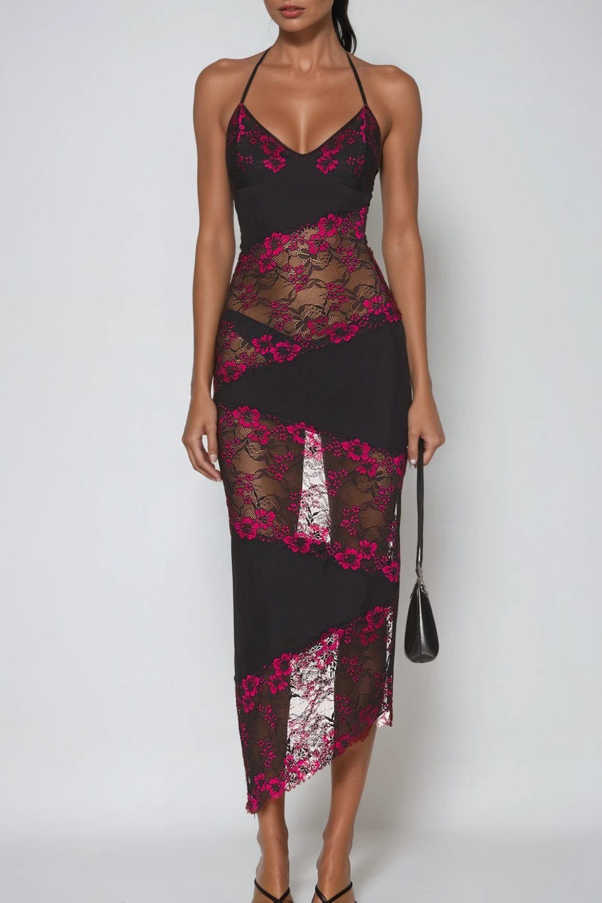Diederik Deconstruct Floral Lace Maxi Dress
