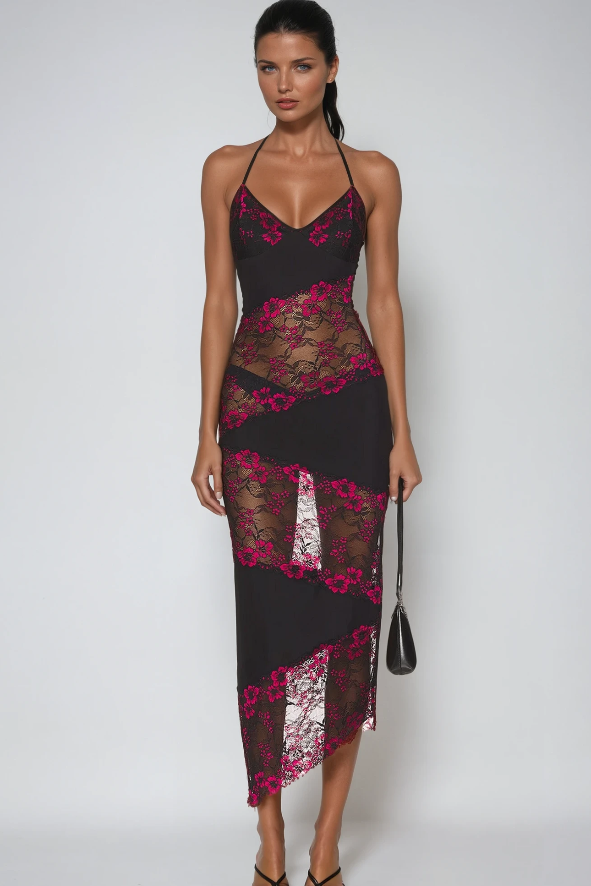 Diederik Deconstruct Floral Lace Maxi Dress