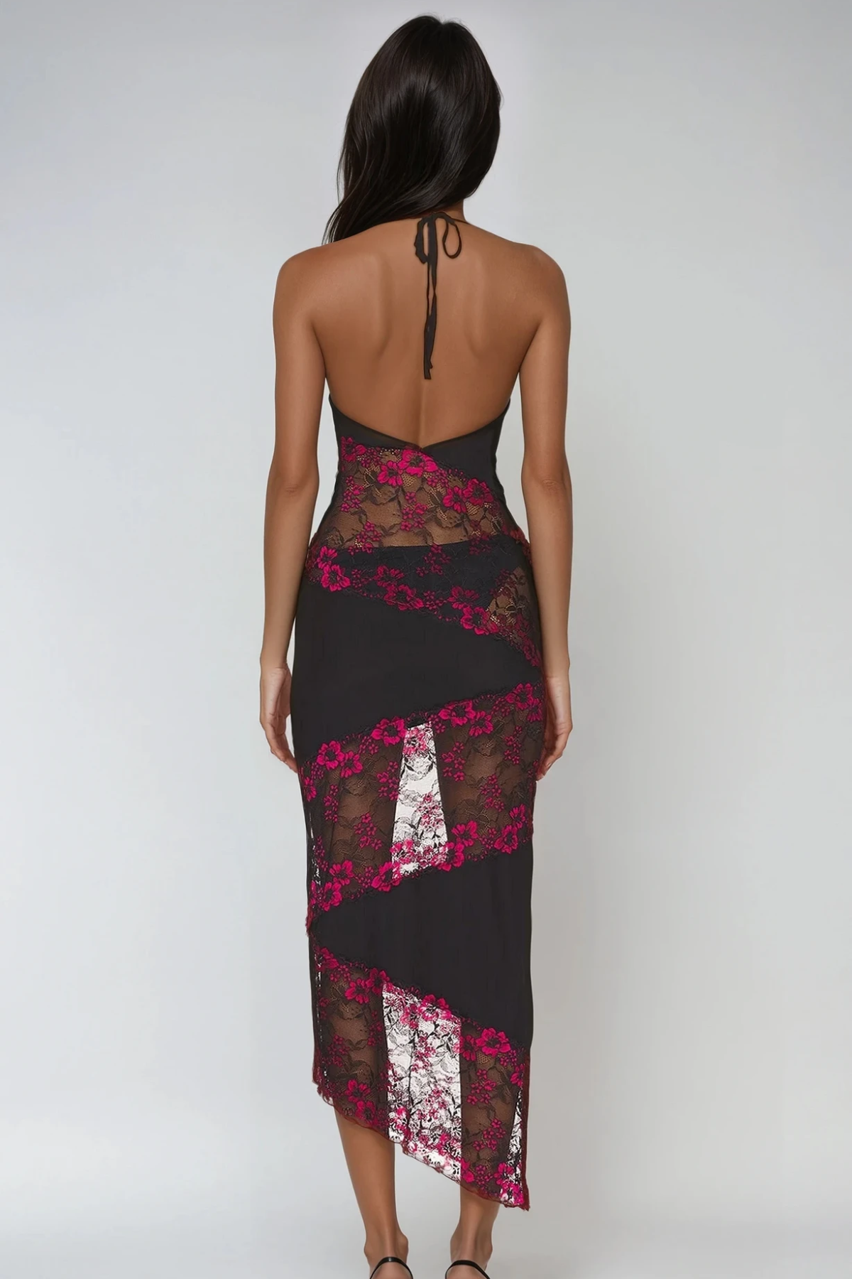 Diederik Deconstruct Floral Lace Maxi Dress