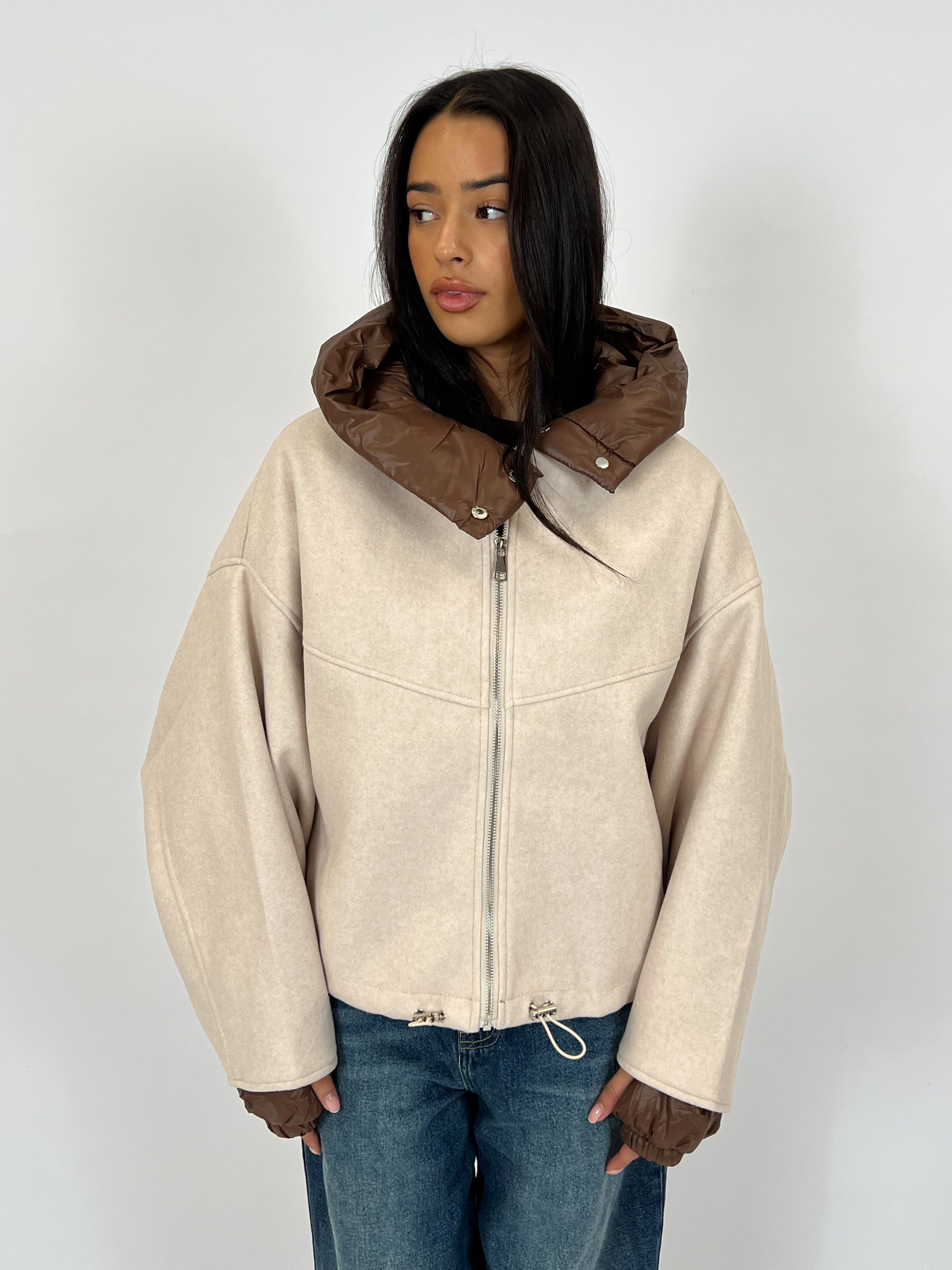 DINA PUFFER BEIGE/BROWN