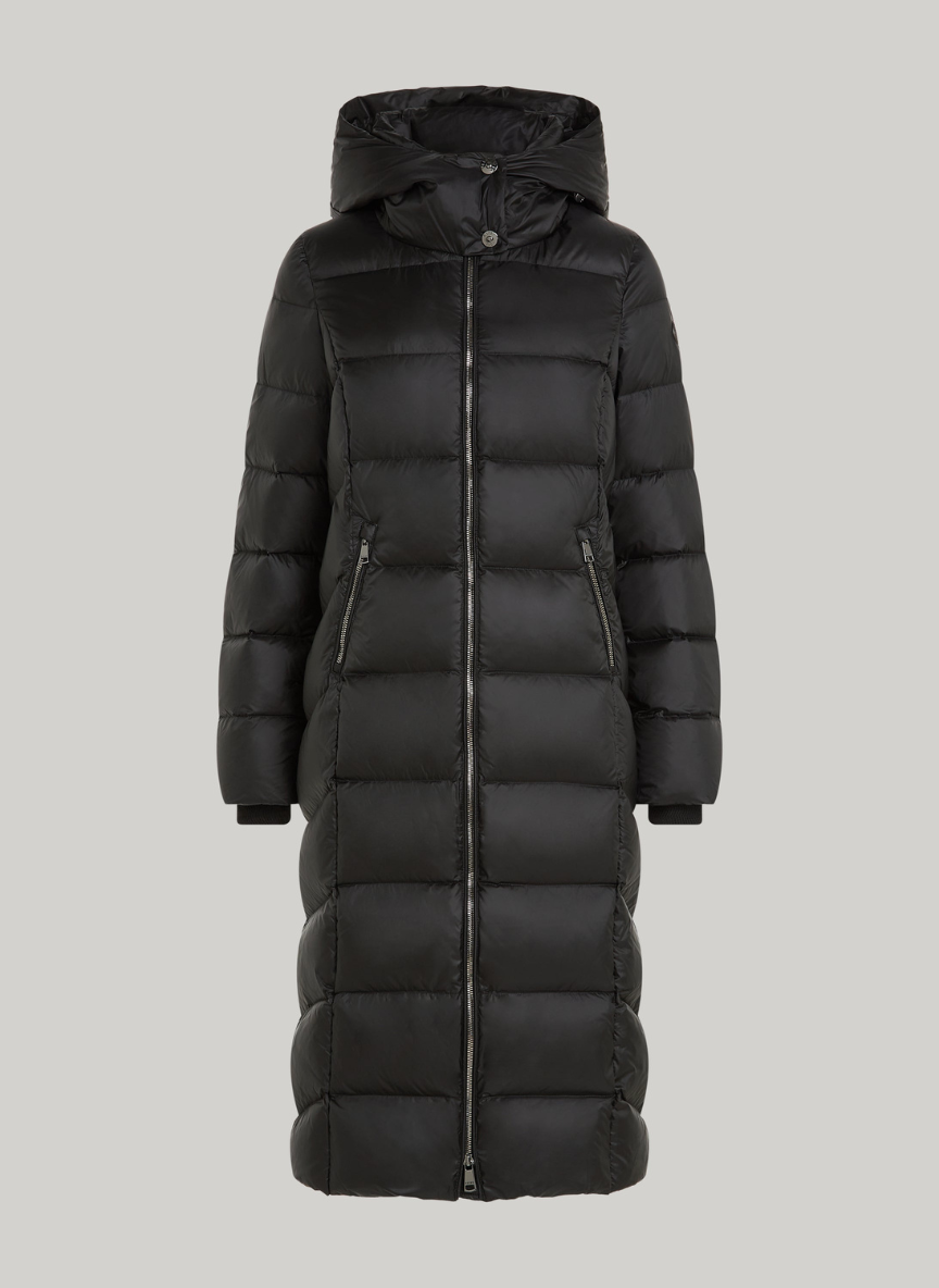 Elegant Shiny Down Jacket – Lightweight & Insulated with Adjustable Hood | BLACK 