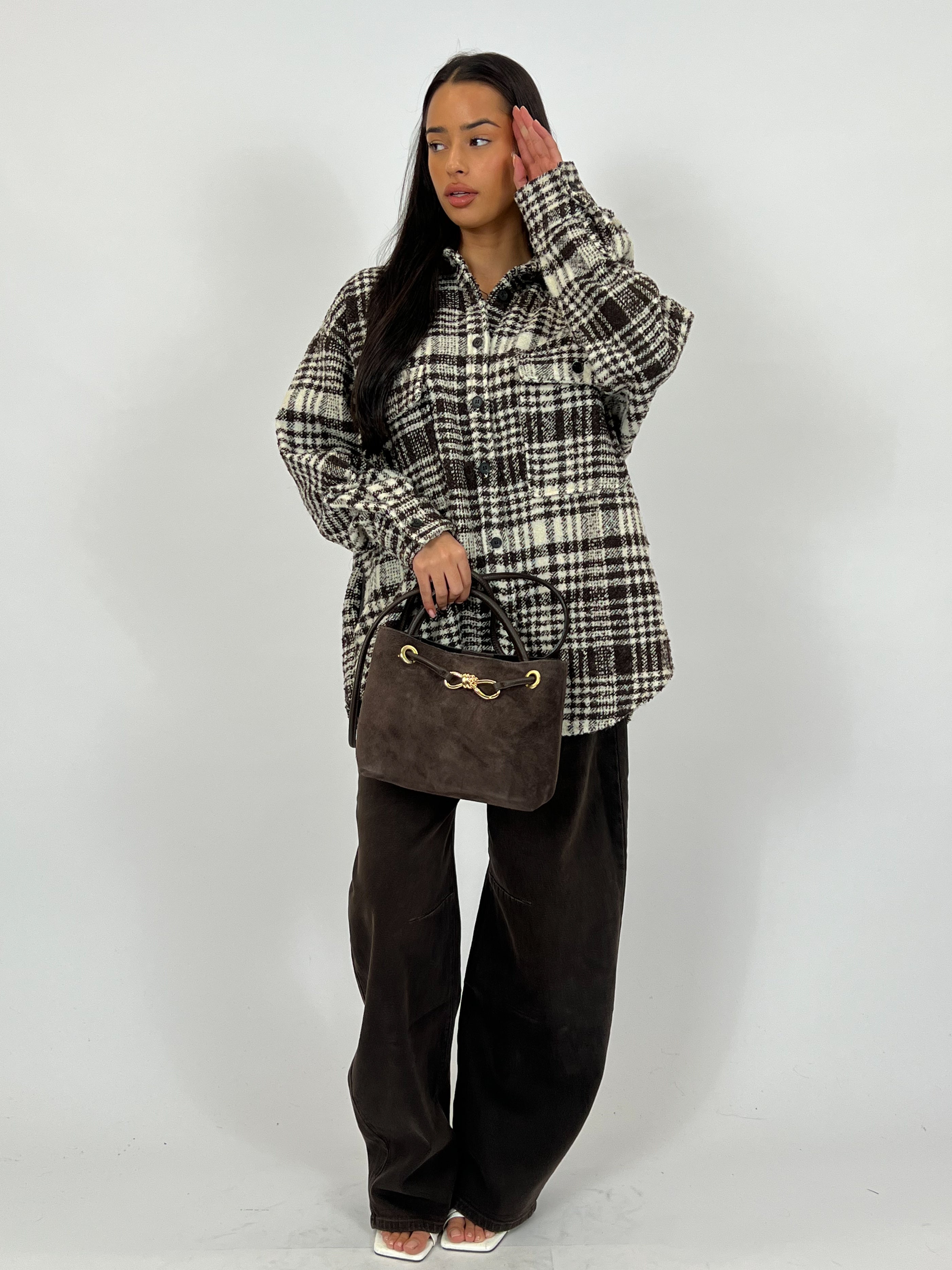 Women’s Premium Plaid Overshirt Jacket – Cozy Structure with Elevated Style