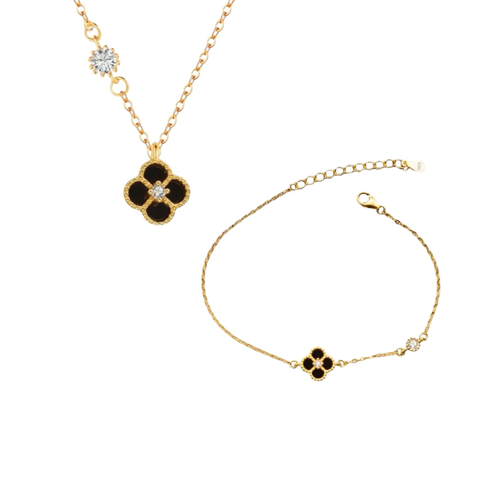 Black Single Clover Set