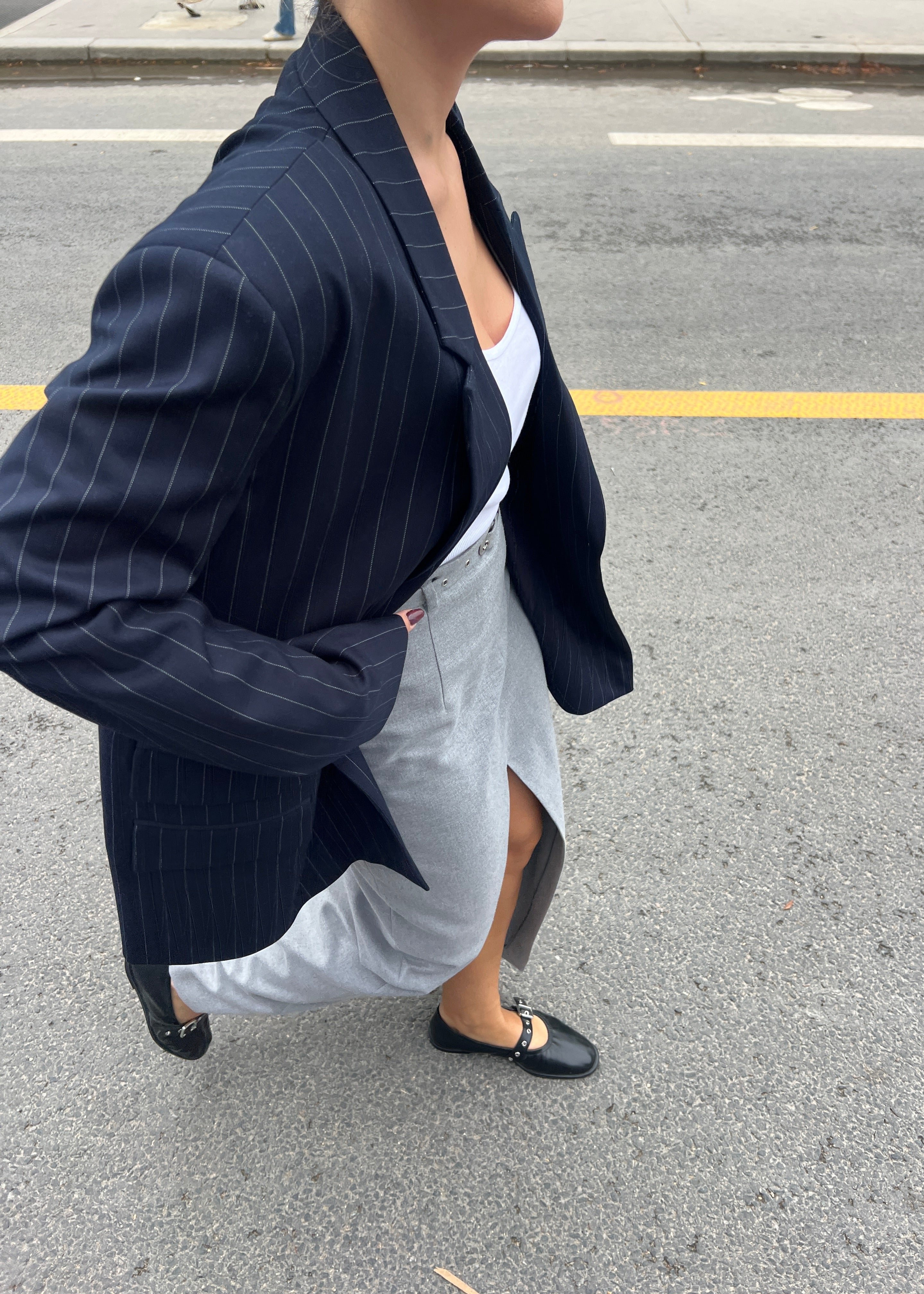 Jagger Pinstripe Double-Breasted Blazer