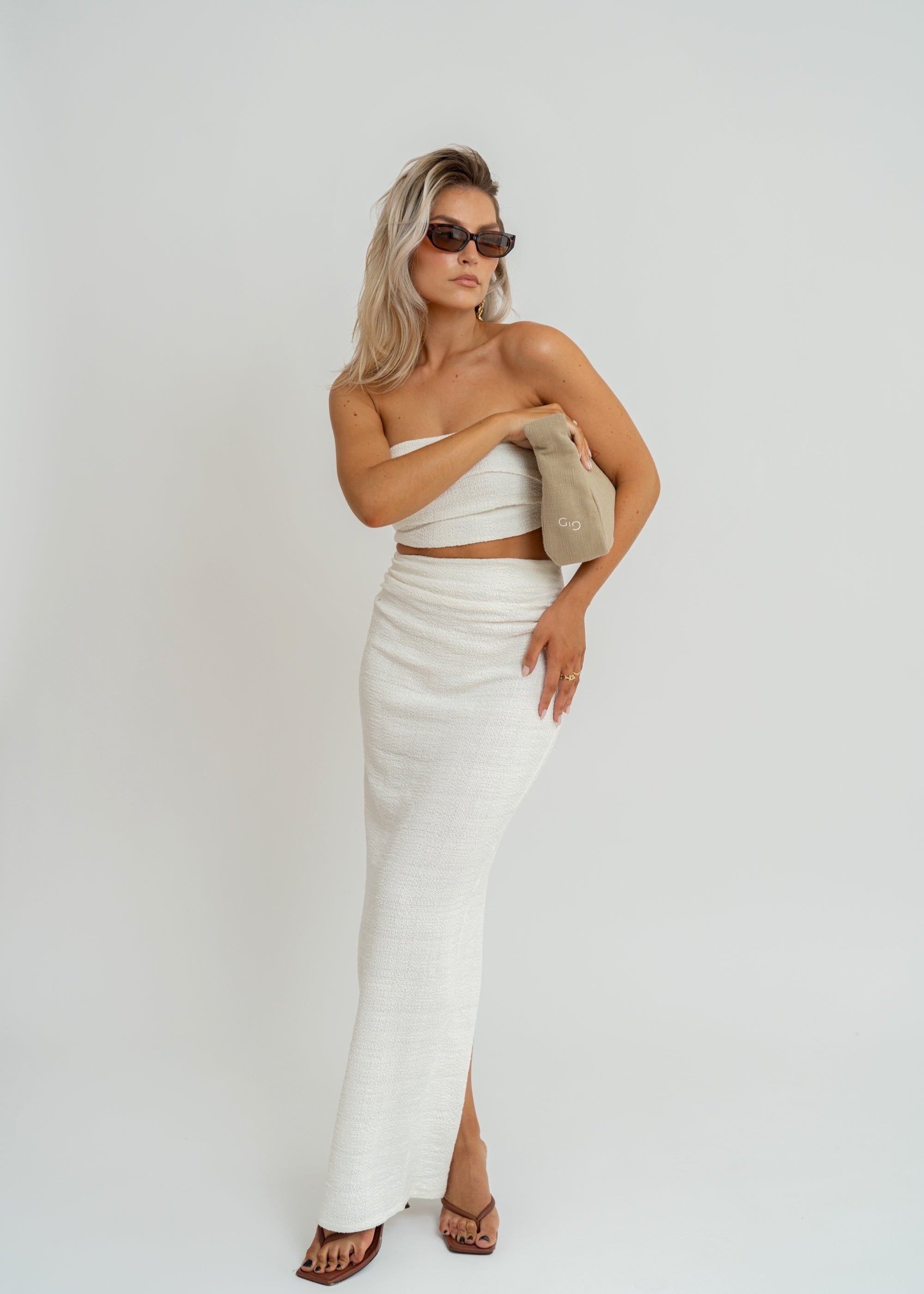 Selene Tweed Maxi Skirt 