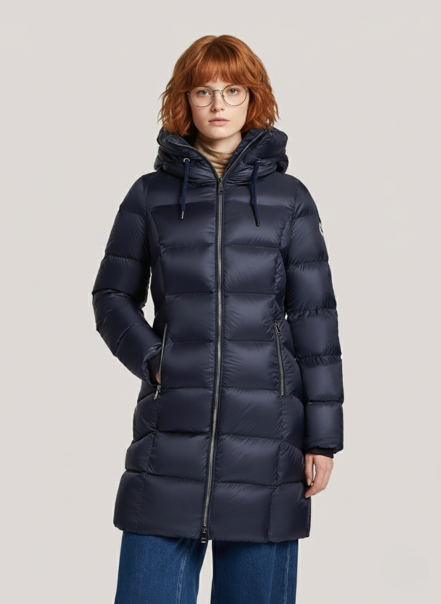 Naomi's Lightweight Down Jacket – Oversized Hood & Cozy Warmth for Winter | NAVY 1
