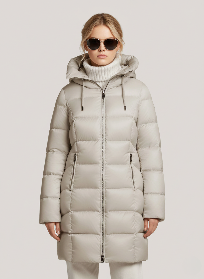 Naomi's Lightweight Down Jacket – Oversized Hood & Cozy Warmth for Winter | WHITE 1