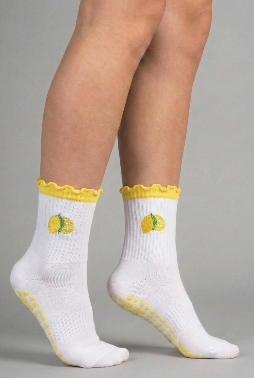 Fresh Citrus Lemon Grip Socks