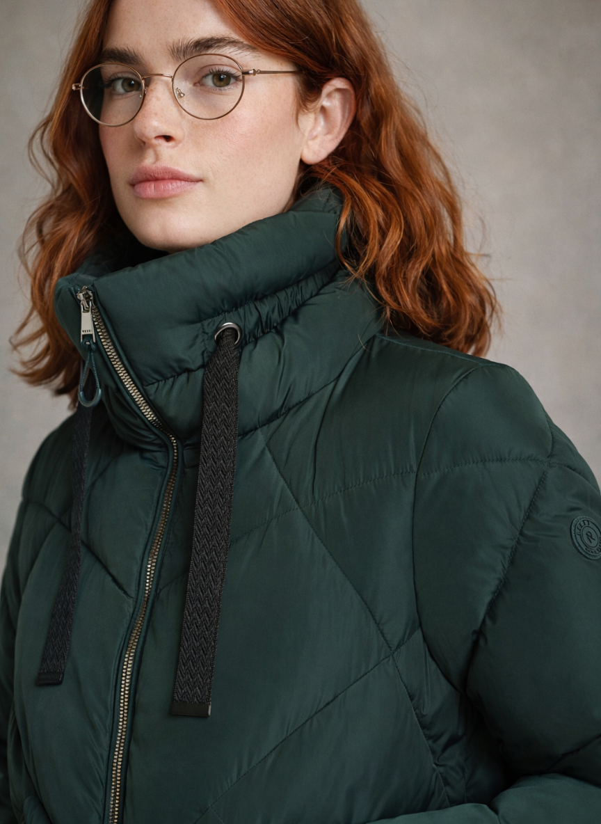 Polyester Taffeta Puffer Jacket – Eco-Friendly & Fashionable Winter Coat | GREEN 2