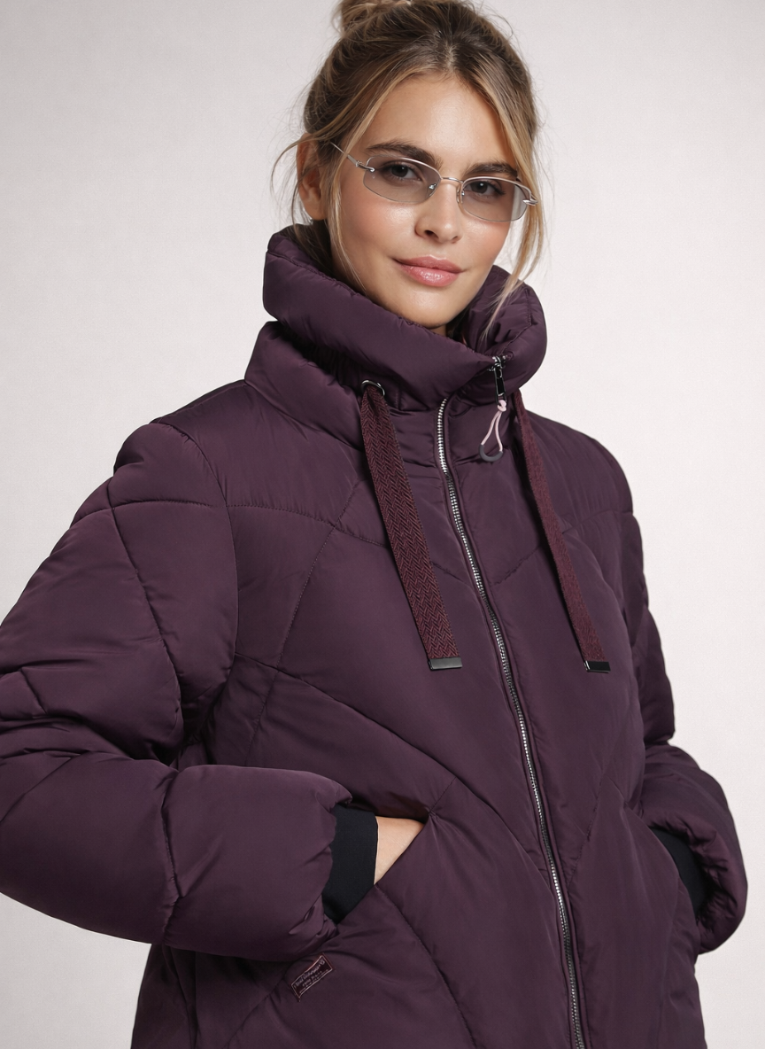 Polyester Taffeta Puffer Jacket – Eco-Friendly & Fashionable Winter Coat | RED 2