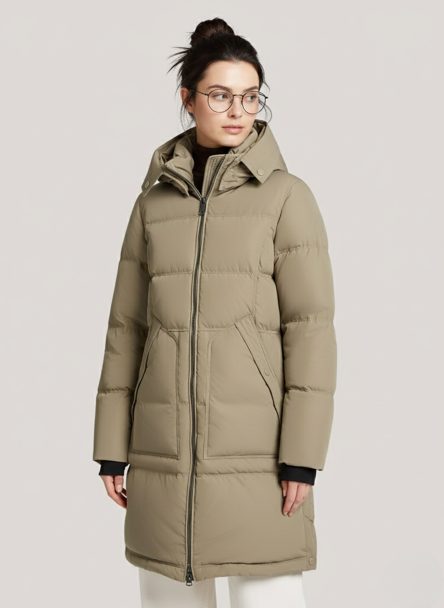 Sandra Memory Twill Parka – Versatile, Insulated Outerwear with Detachable Hood | BEIGE 1