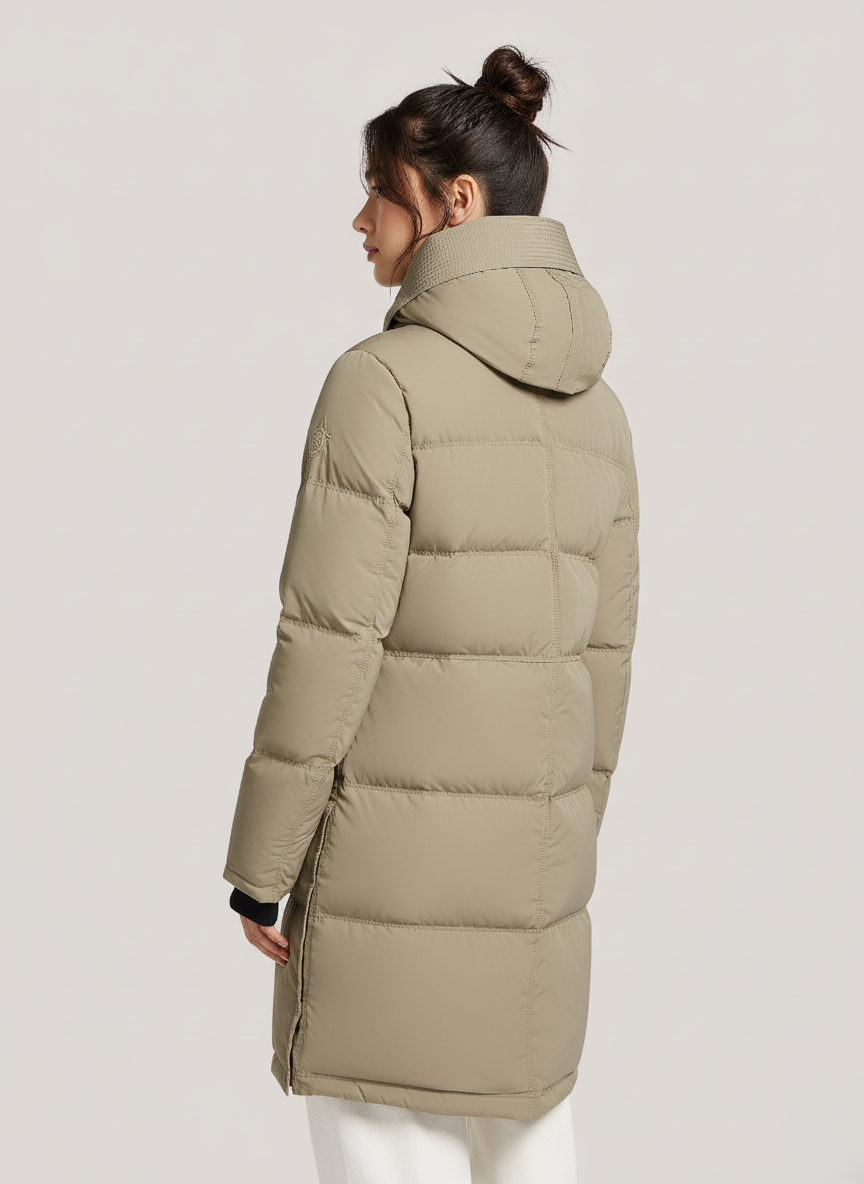 Sandra Memory Twill Parka – Versatile, Insulated Outerwear with Detachable Hood | BEIGE 3